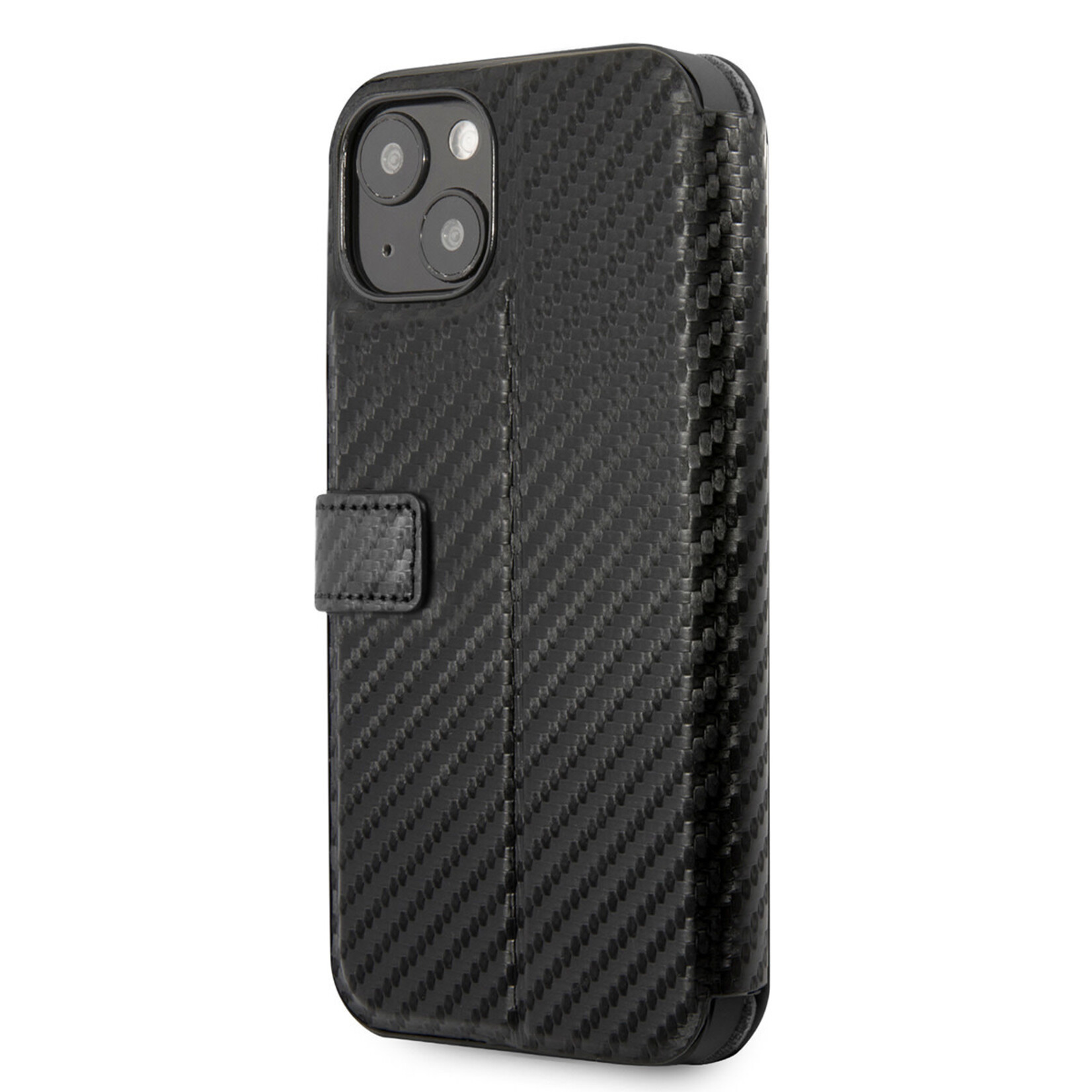 Ferrari Ferrari iPhone 13 PU Carbon Book Case Telefoonhoesje - Bescherming, Kleur: Zwart