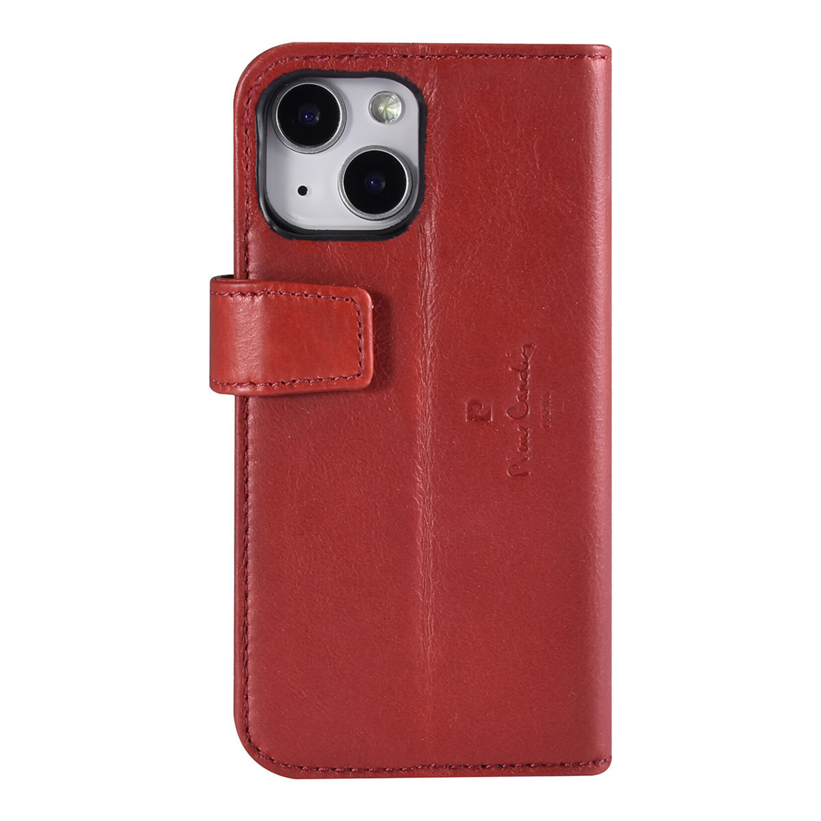 Pierre Cardin Pierre Cardin iPhone 13 Mini Book Case Telefoonhoesje - Rood Leer - Bescherming en Stijl