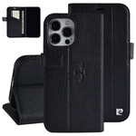 Pierre Cardin Pierre Cardin Zwart Leer Book Case Telefoonhoesje voor Apple iPhone 13 Pro Max - Bescherming & Comfort