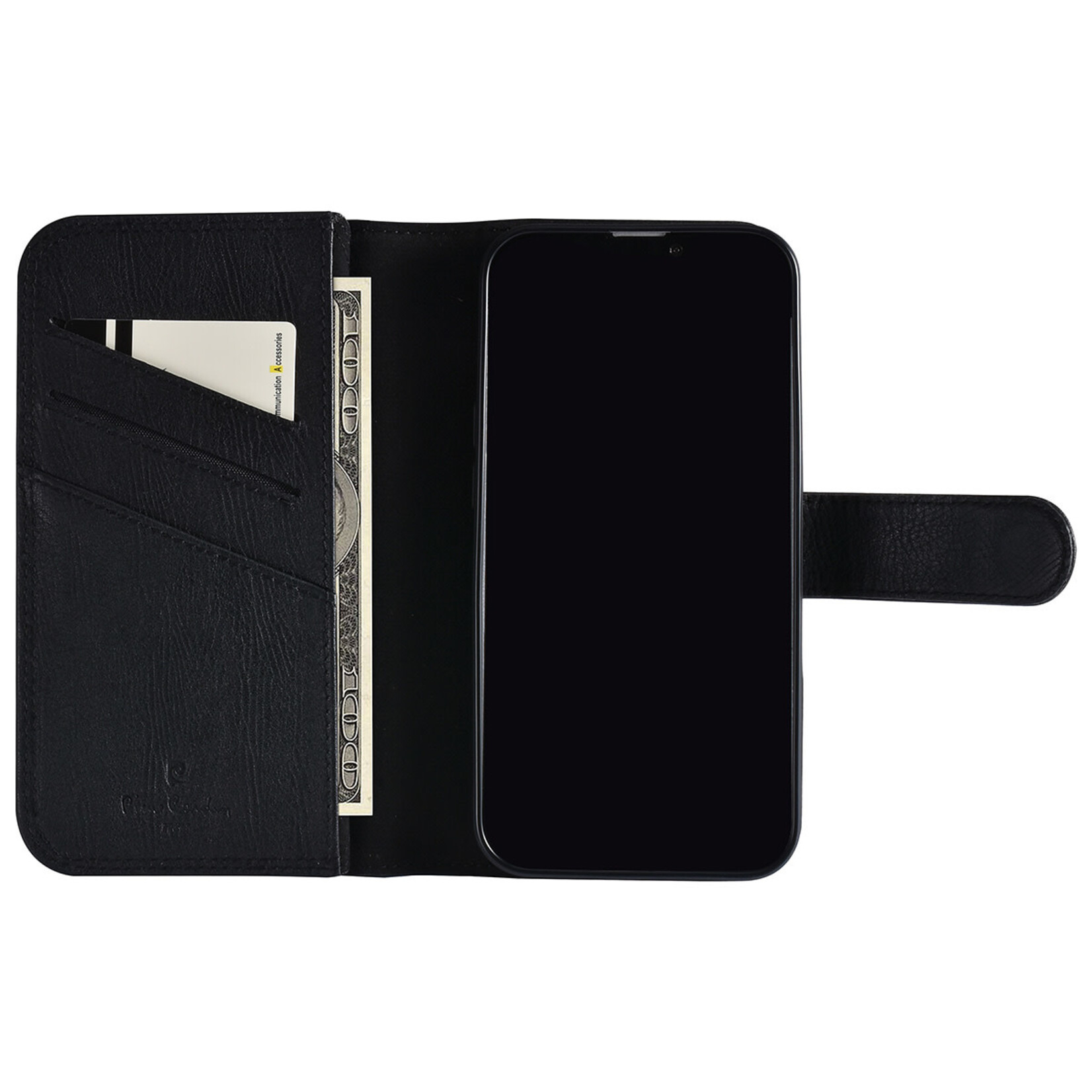 Pierre Cardin Pierre Cardin hoesje voor iPhone 13 - Book Case hoesje - Pasjeshouder voor 6 pasjes - Magneetsluiting - Zwart