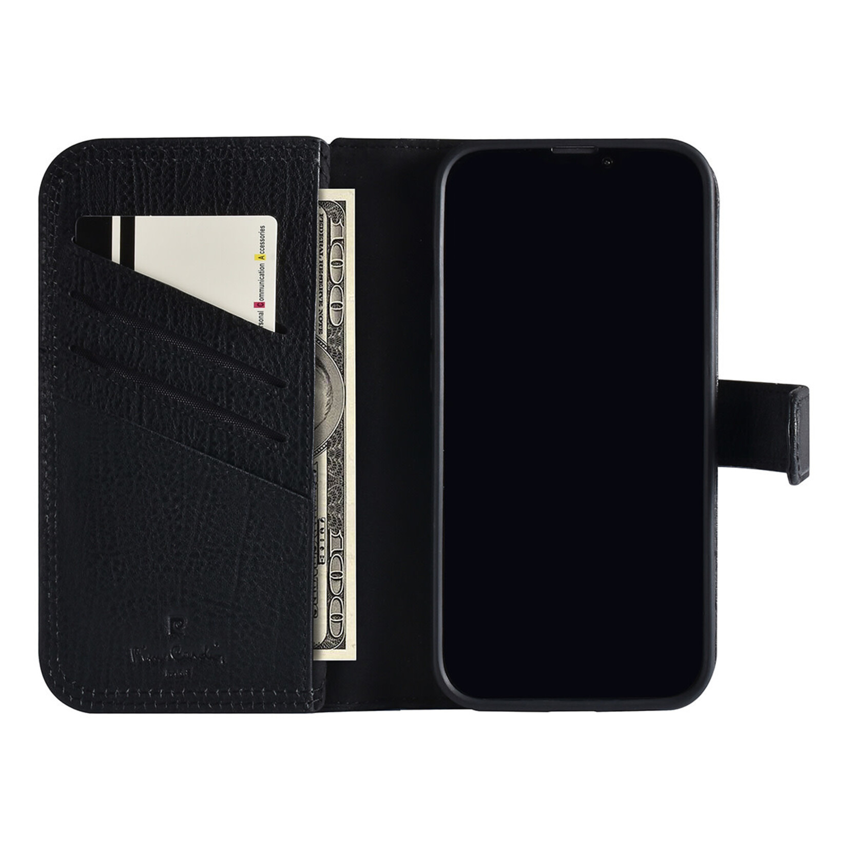 Pierre Cardin Pierre Cardin Zwart Leer Book Case Telefoonhoesje voor Apple iPhone 13 Pro Max - Bescherming & Comfort