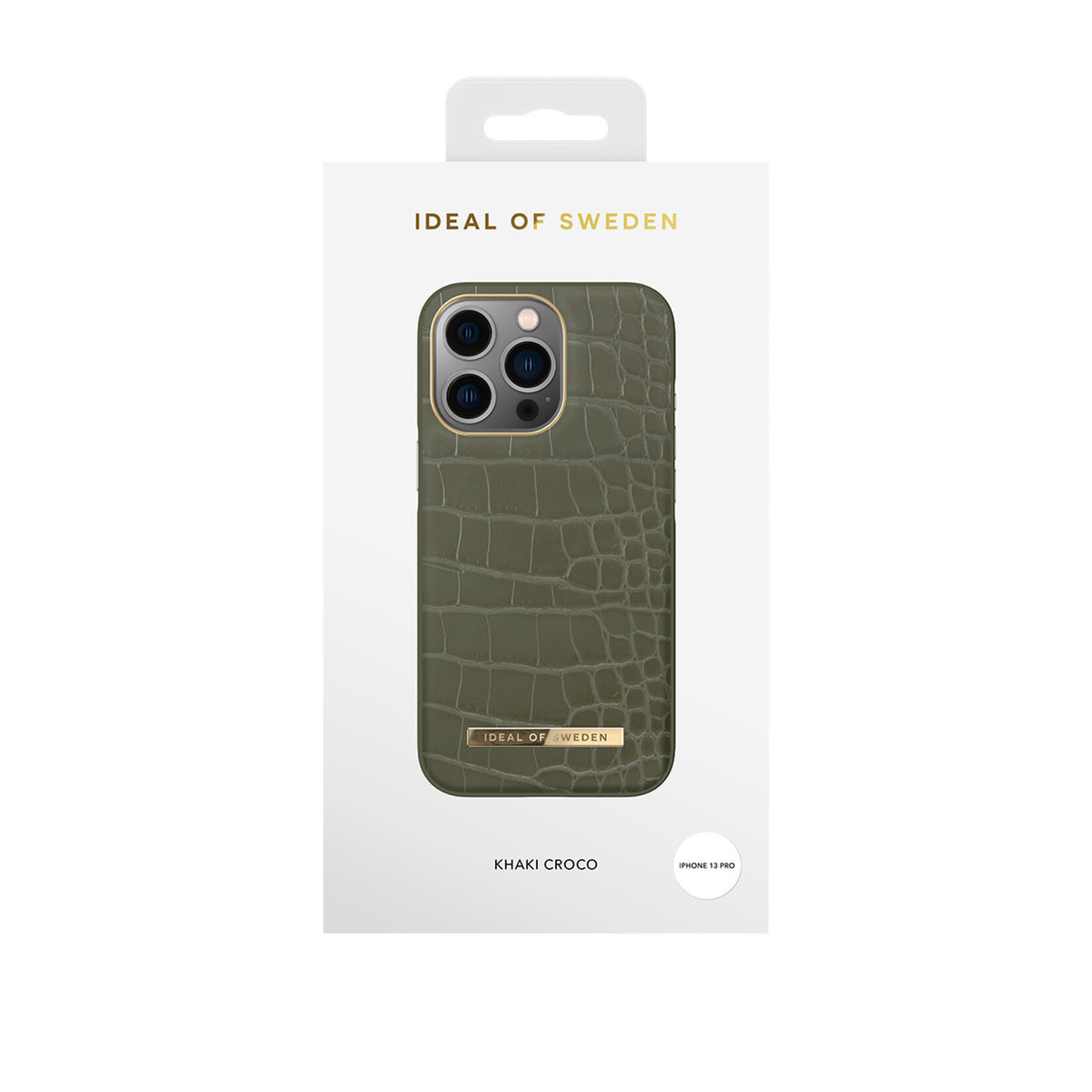 iDeal of Sweden iDeal of Sweden Khaki Croco Back Cover Telefoonhoesje voor Apple iPhone 13 Pro | Kunststof | Bescherming van Telefoon