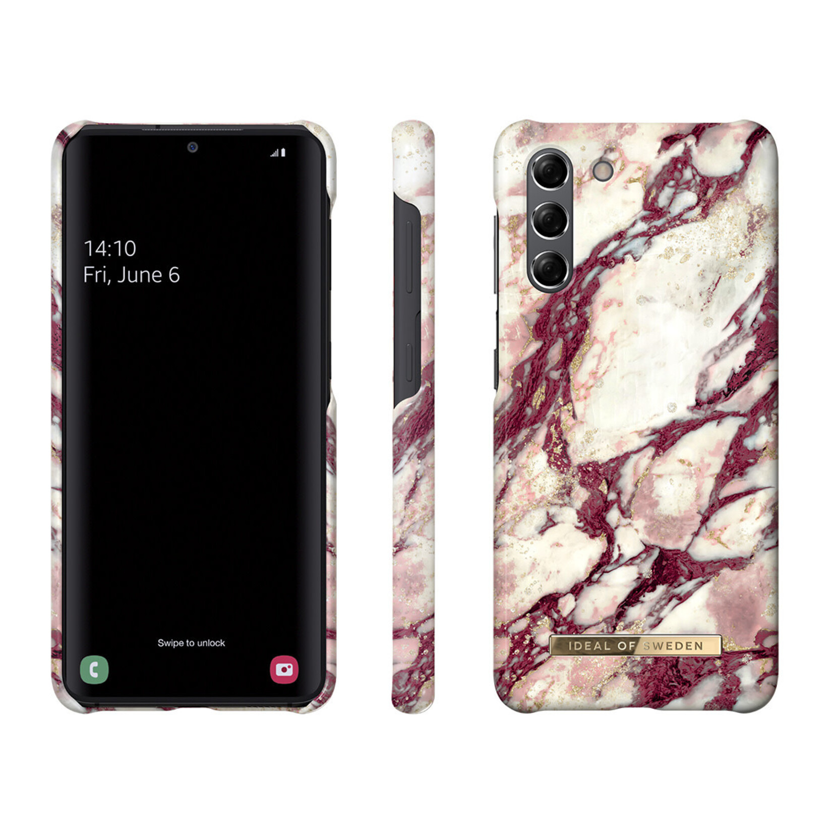 iDeal of Sweden iDeal of Sweden Samsung Galaxy S21 Telefoonhoesje - Ruby Marble Back Cover - Kunststof Bescherming