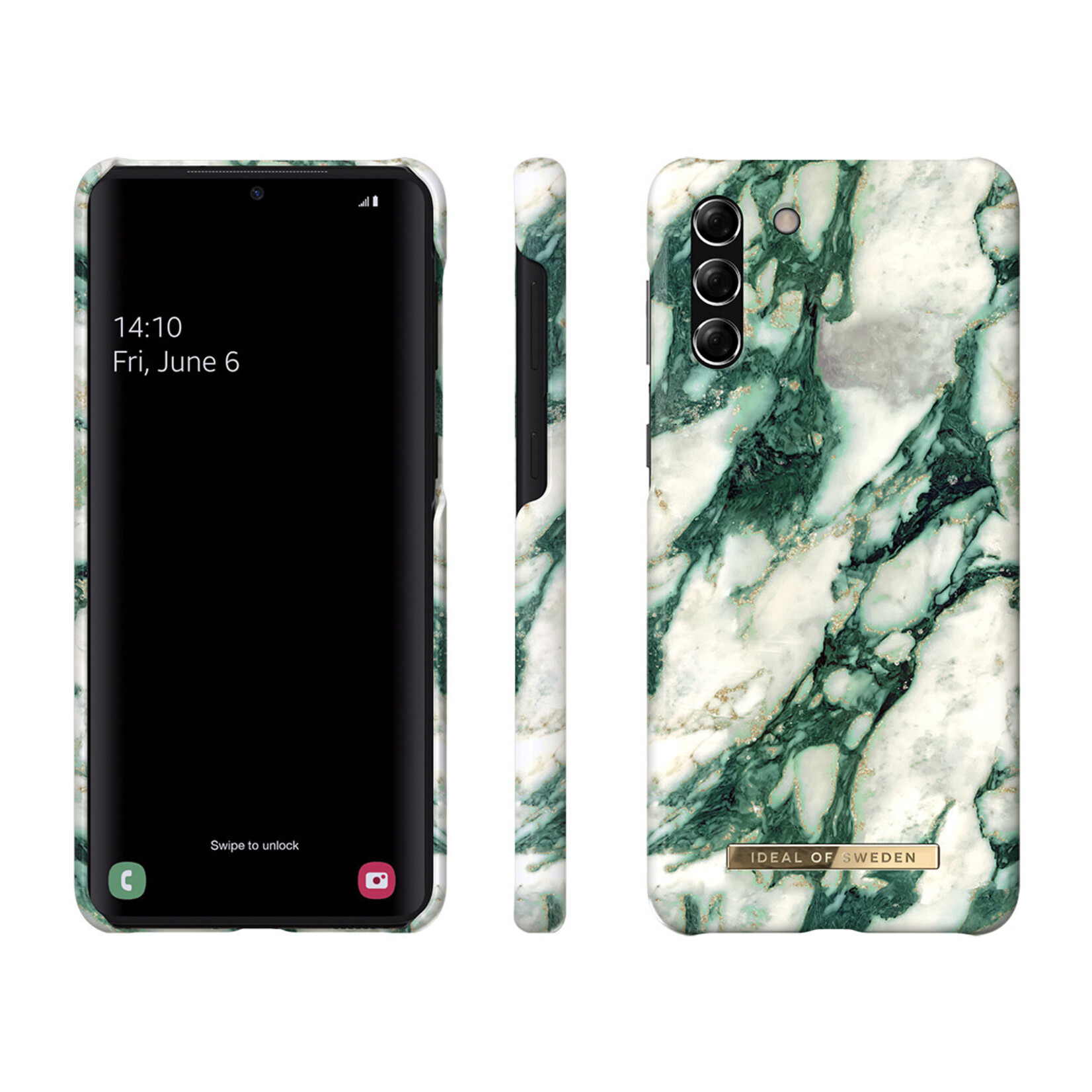 iDeal of Sweden iDeal of Sweden Samsung Galaxy S21 Plus Emerald Marble Telefoonhoesje met Kunststof Back Cover & Uitstekende Bescherming