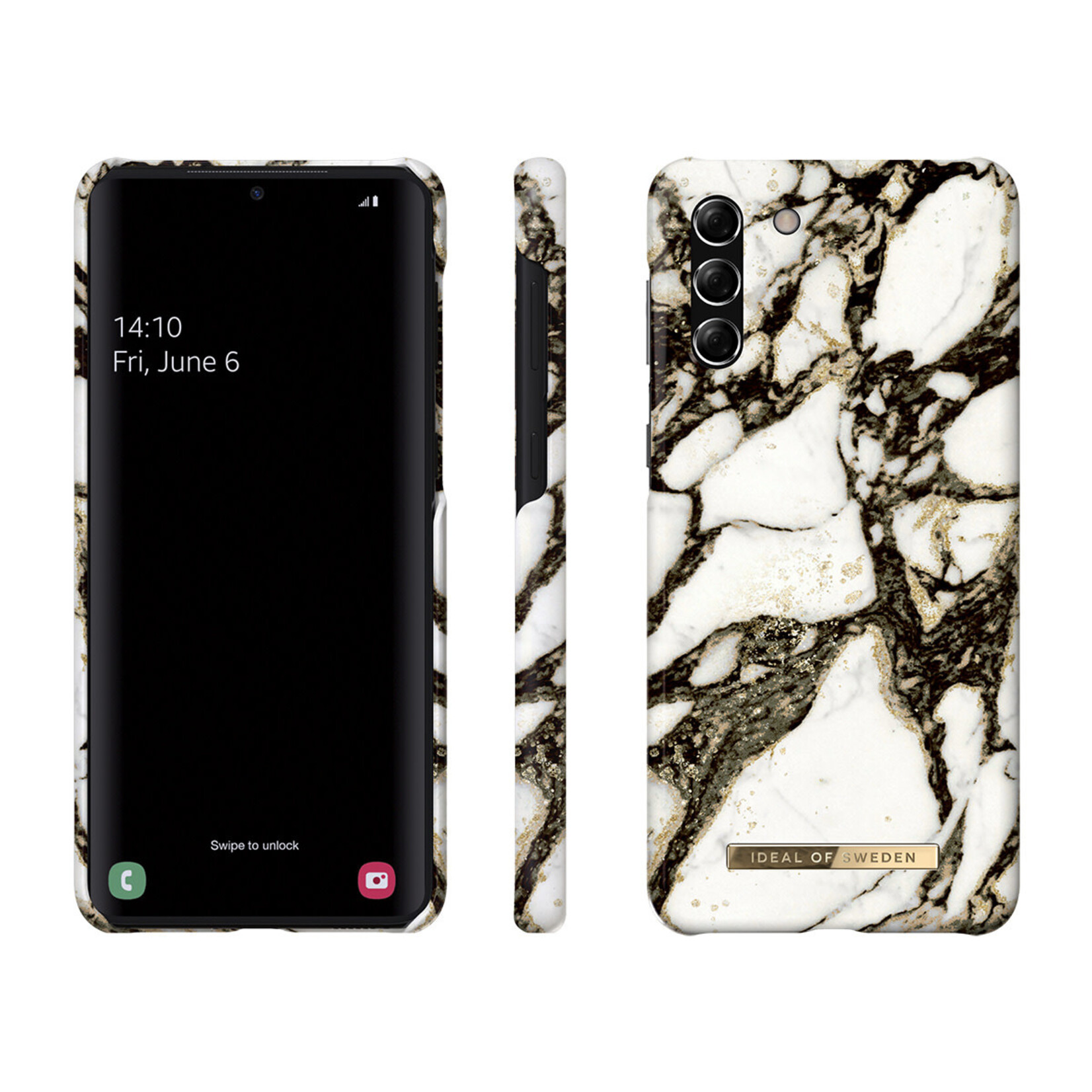 iDeal of Sweden iDeal of Sweden hoesje voor Galaxy S21 Plus - Hardcase Backcover - Fashion Case - Calacatta Golden Marble