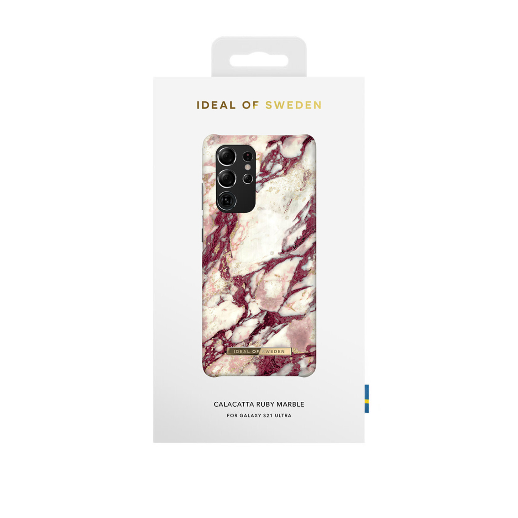 iDeal of Sweden iDeal of Sweden Samsung Galaxy S21 Ultra Telefoonhoesje - Ruby Marble Back Cover - Kunststof - Bescherm Uw Telefoon