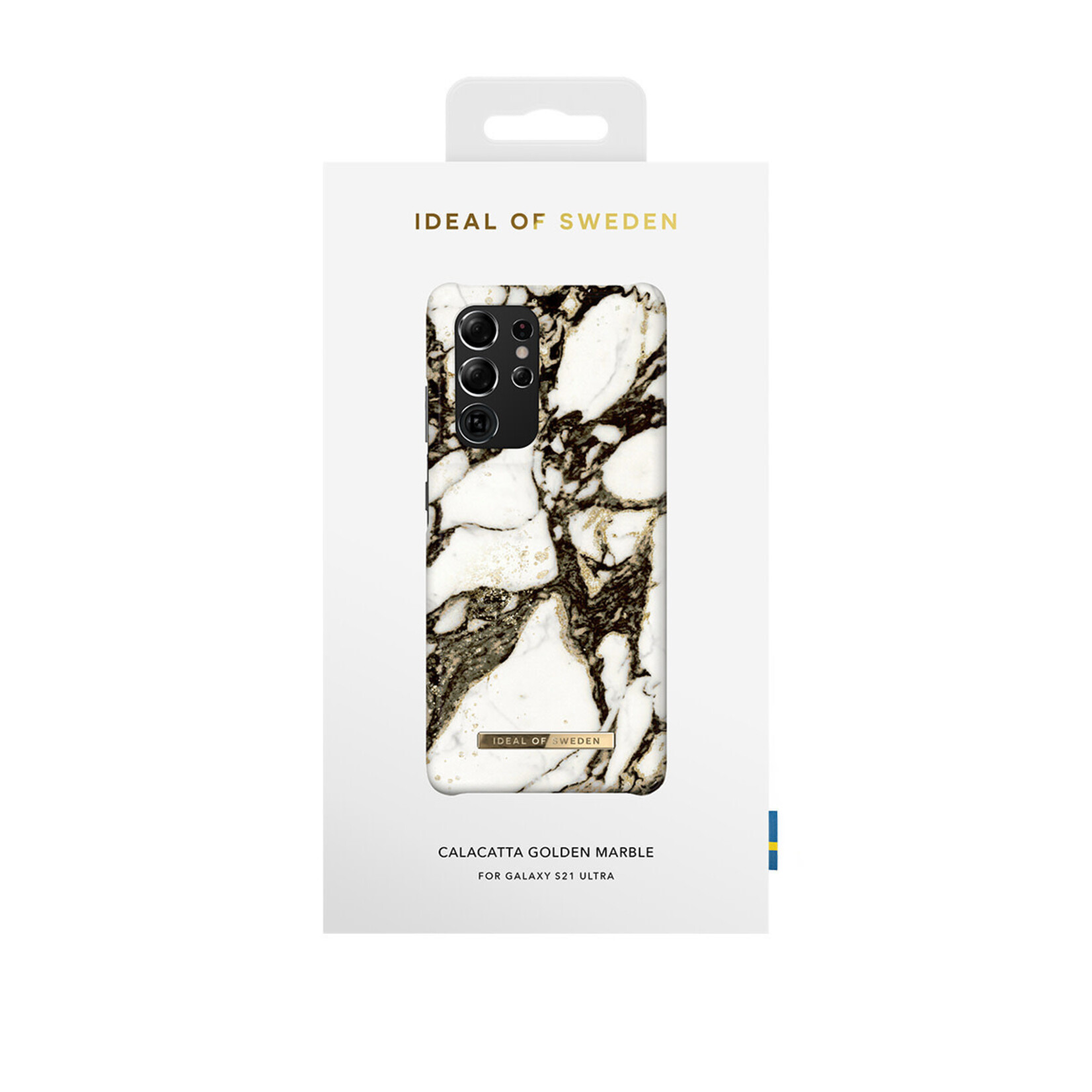 iDeal of Sweden iDeal of Sweden Samsung Galaxy S21 Ultra Back Cover Kunststof Telefoonhoesje - Golden Marble - Bescherming & Stijl