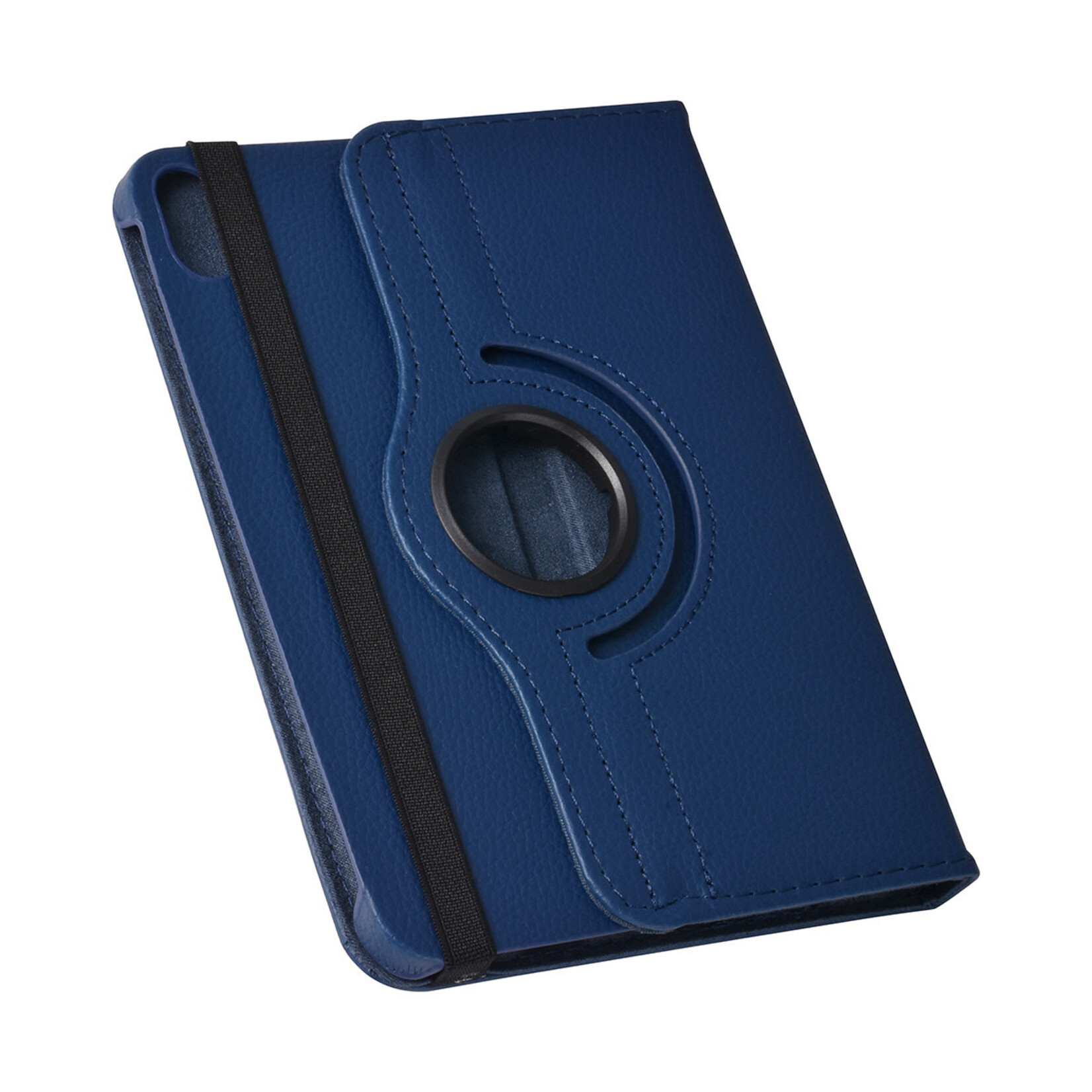 iPad Mini 2021 Book Case Tablethoes - DonkerBlauw - 360 graden draaibaar