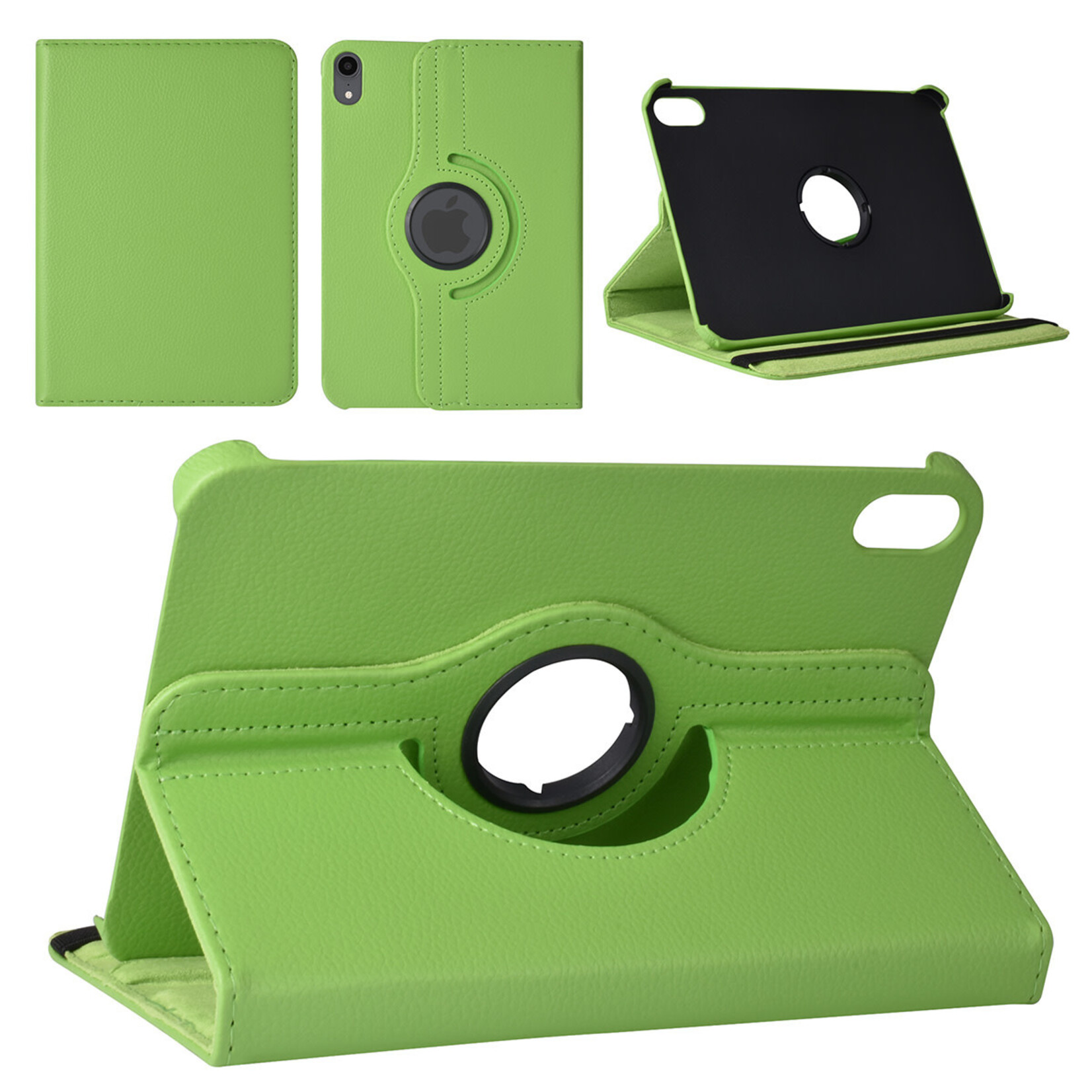 iPad Mini 2021 Book Case Tablethoes - Groen - 360 graden draaibaar