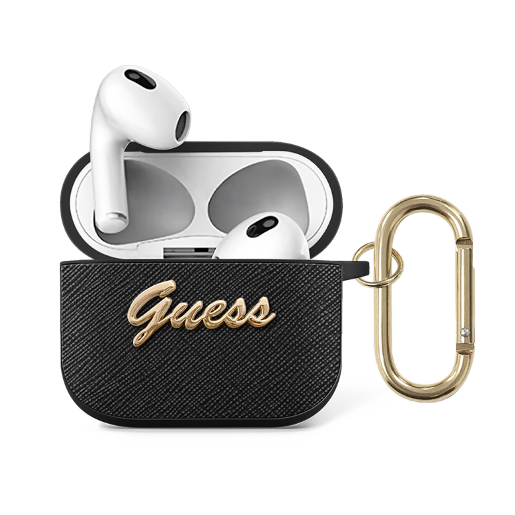 Guess Guess AirPods 3 hoesje - Saffiano Script - Zwart