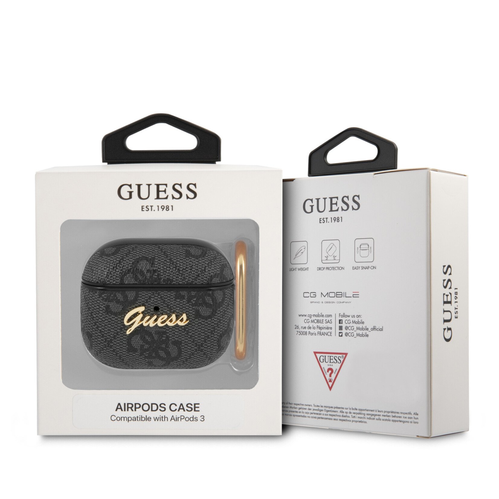 Guess Guess AirPods 3 hoesje - 4G Script - Grijs