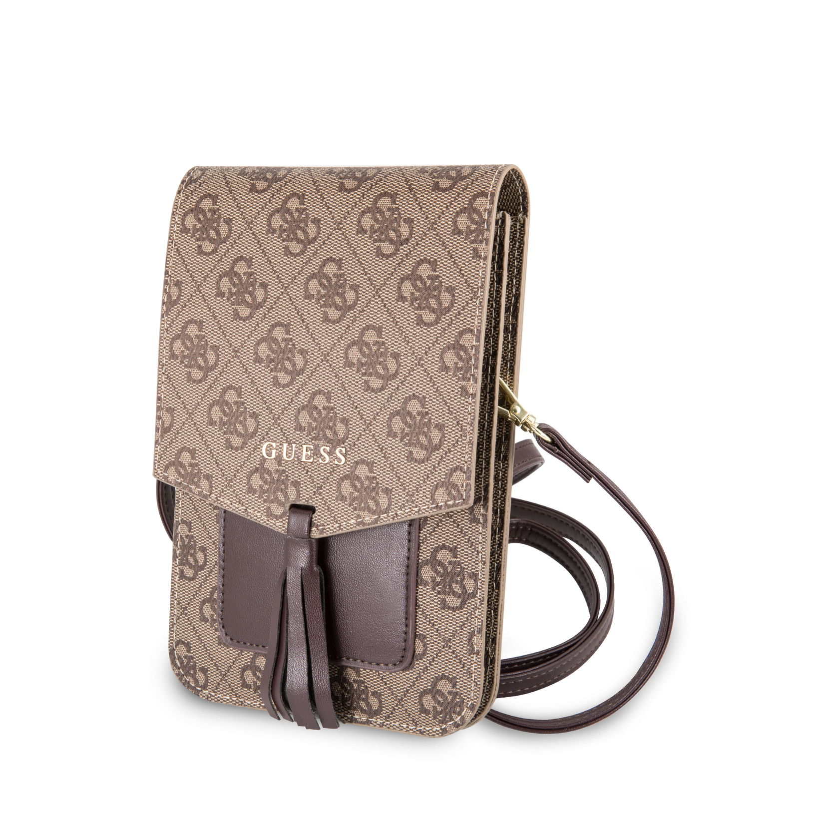 Guess Guess Collection 7 inch Telefoontas - Bruin - 4G Wallet Bag - GUWBSQGBE