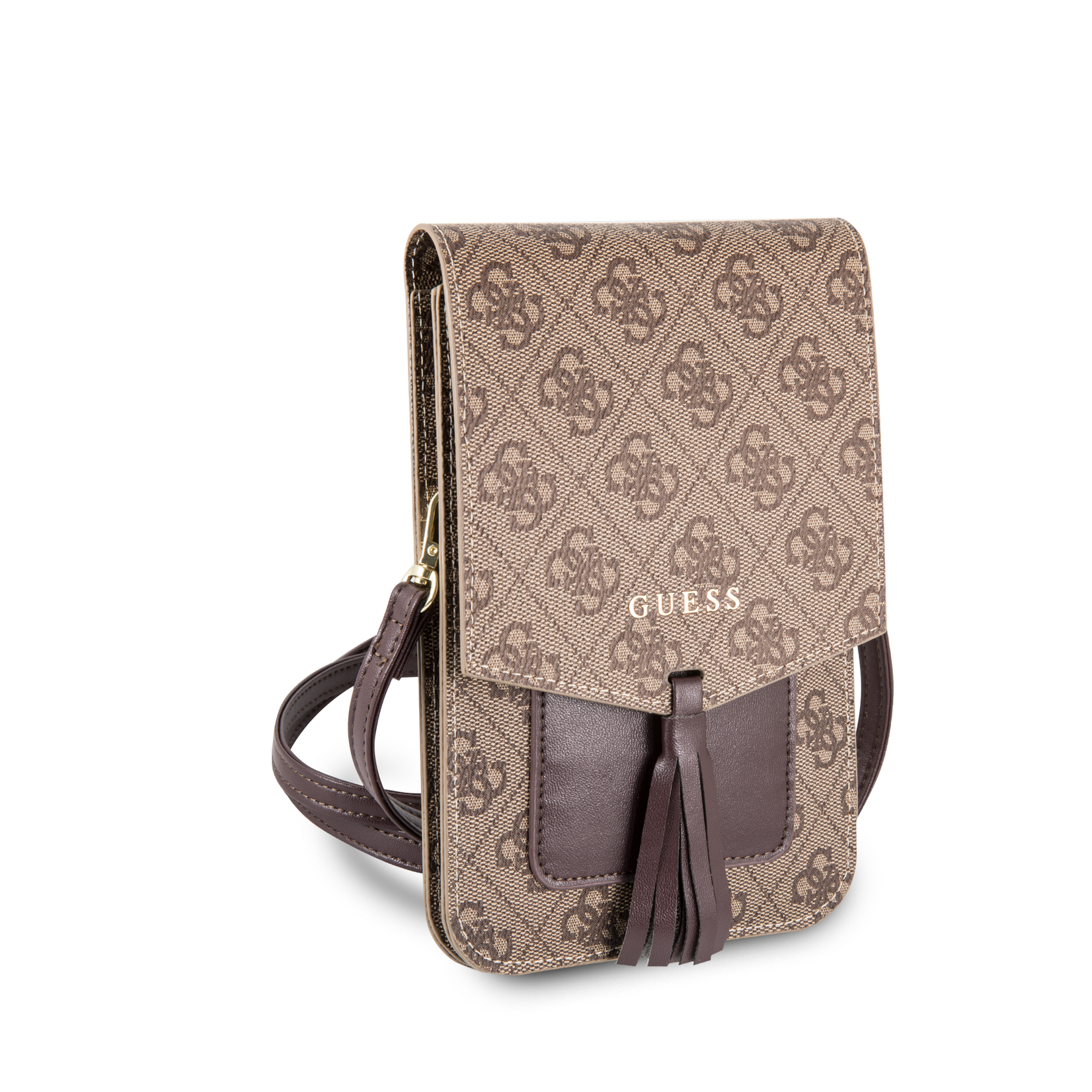 Guess Guess Collection 7 inch Telefoontas - Bruin - 4G Wallet Bag - GUWBSQGBE