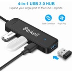 Beikell USB 3.0 Hub, 4-poorts Ultra Slim USB Hub Datahub met LED Indicator - Super Snelheid voor MacBook, MacBook Air/Pro/Mini, PS4, Surface Pro, Huawei MateBook, USB Flash Drives enz.