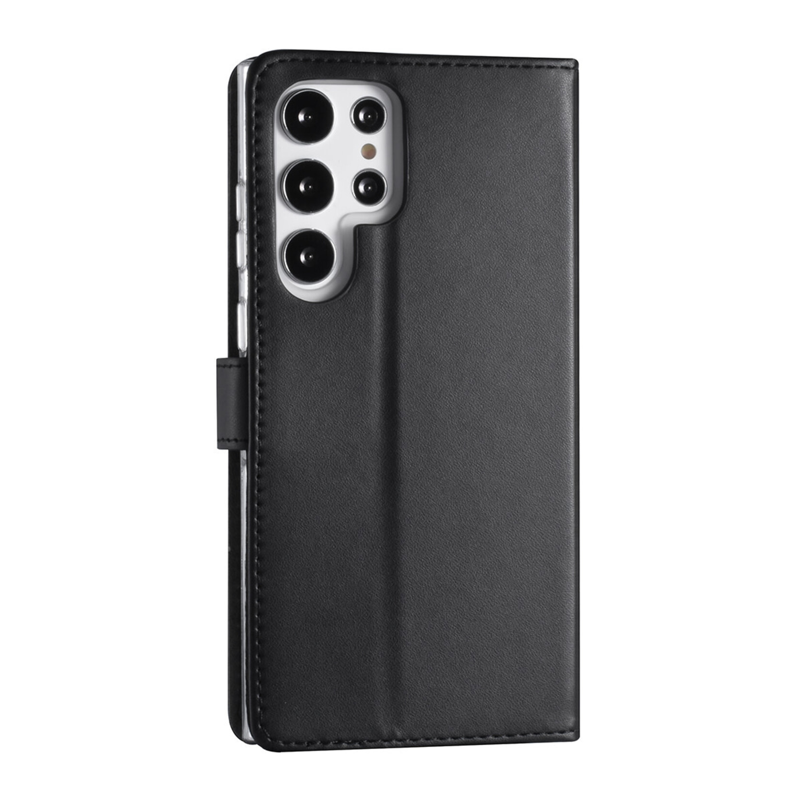 Zwart Book Case hoesje voor Samsung Galaxy S22 Ultra - Pasjeshouder - Magneetsluiting