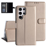 Goud Book Case hoesje voor Samsung Galaxy S22 Ultra - Pasjeshouder - Magneetsluiting