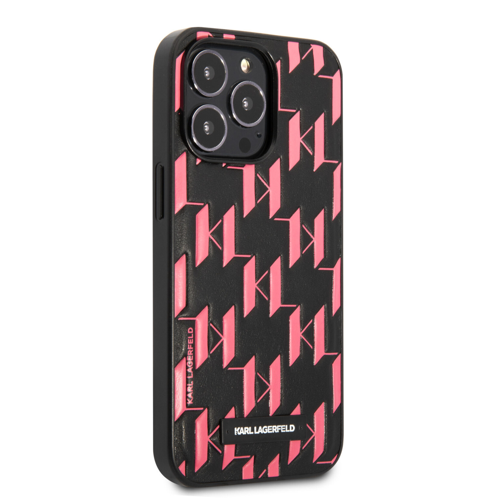 Karl Lagerfeld Karl Lagerfeld hoesje voor iPhone 13 Pro Max - Hardcase Backcover - Monogram Plaque - Roze