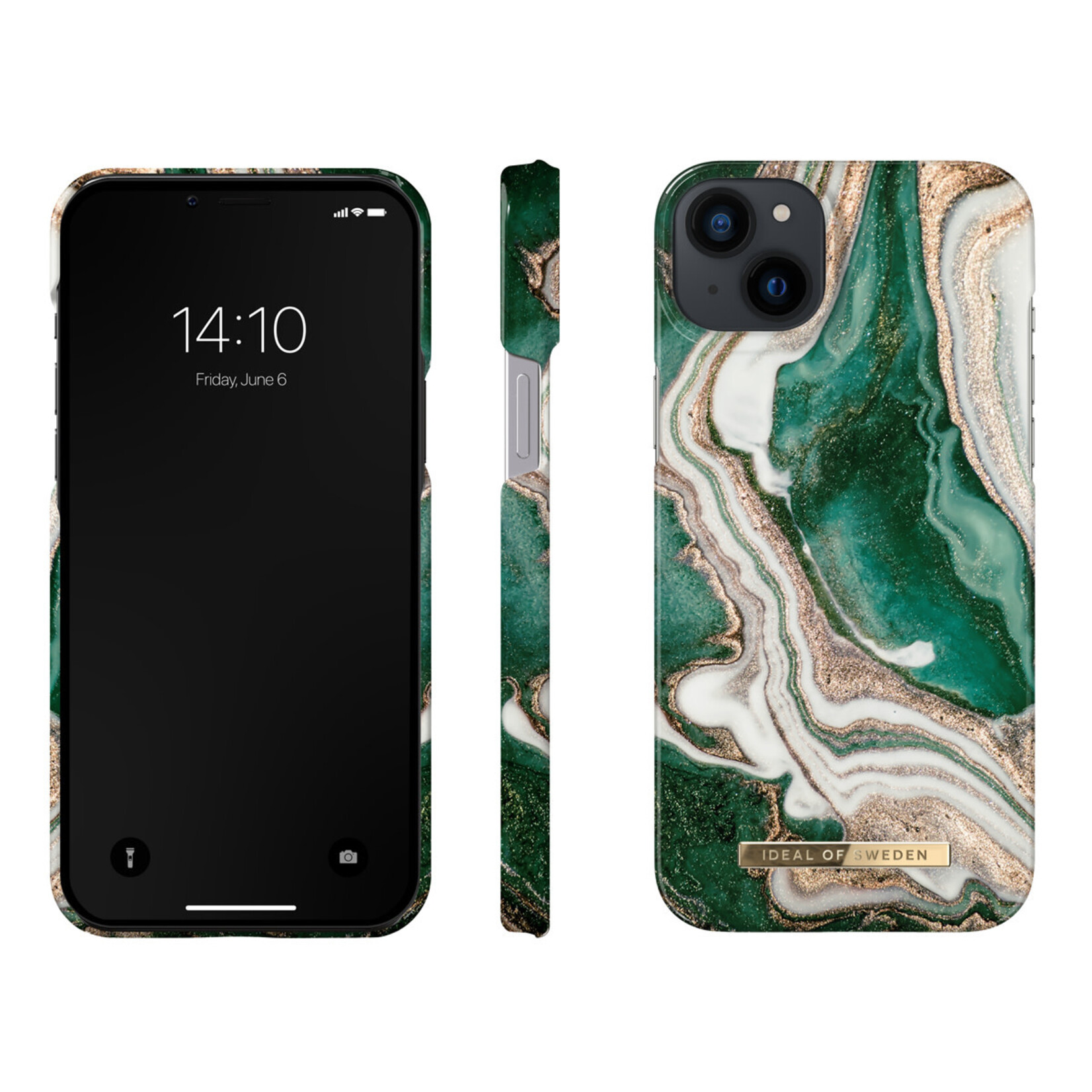 iDeal of Sweden iDeal of Sweden iPhone 14 Plus Jade Marble Back Cover Kunststof Telefoonhoesje - Bescherm je telefoon tegen Kras- en Stootschade.