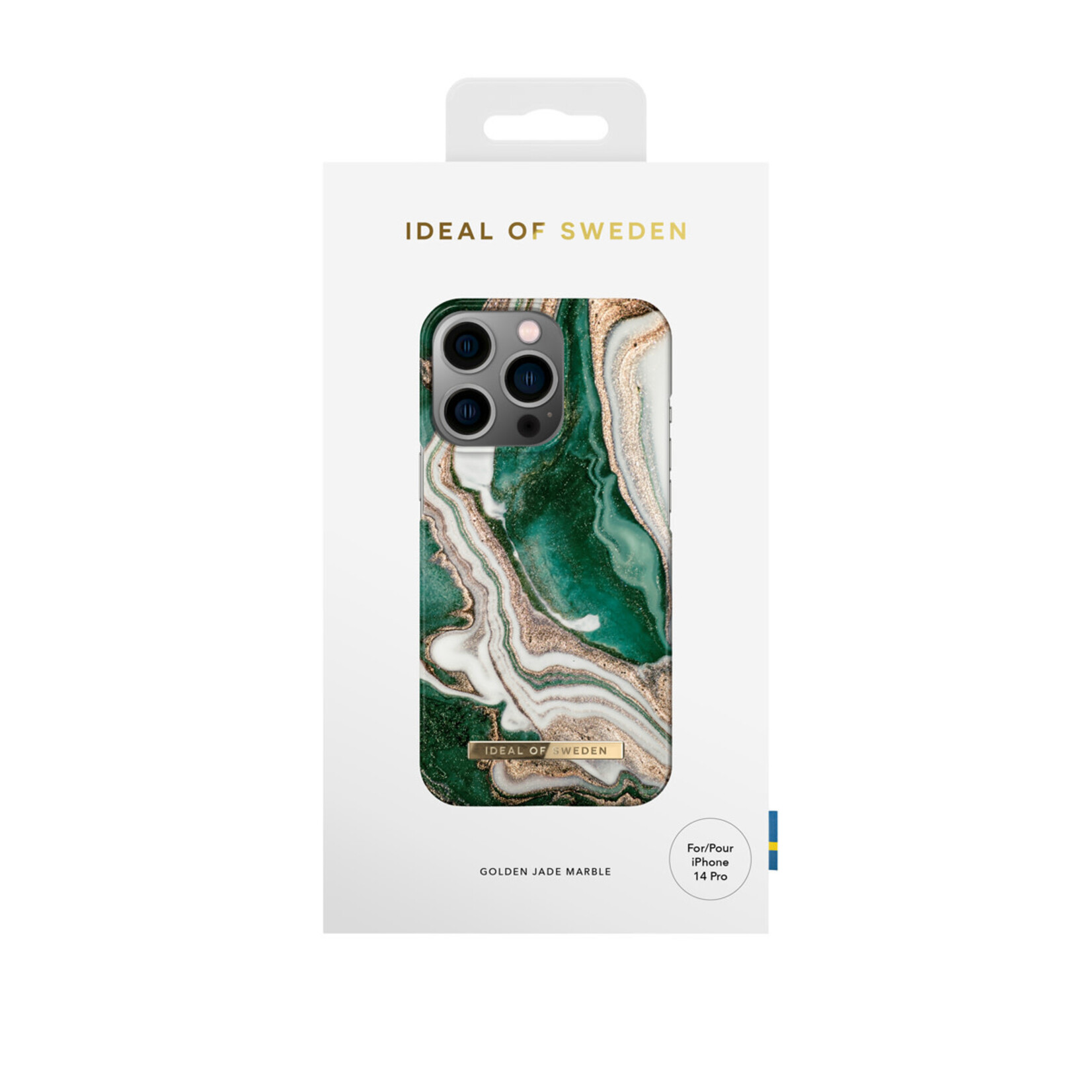 iDeal of Sweden iDeal of Sweden hoesje voor iPhone 14 Pro - Backcover - Fashion Case - Golden Jade Marble