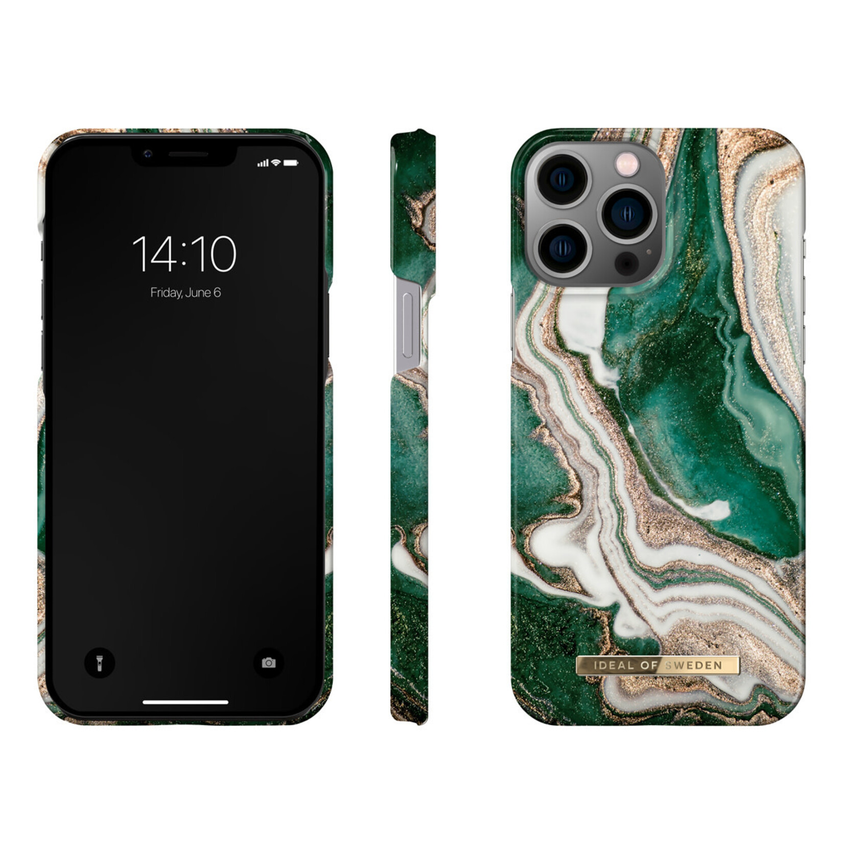 iDeal of Sweden iDeal of Sweden Jade Marble Back Cover Telefoonhoesje voor Apple iPhone 14 Pro Max - Beschermende Kunststof Hoesje