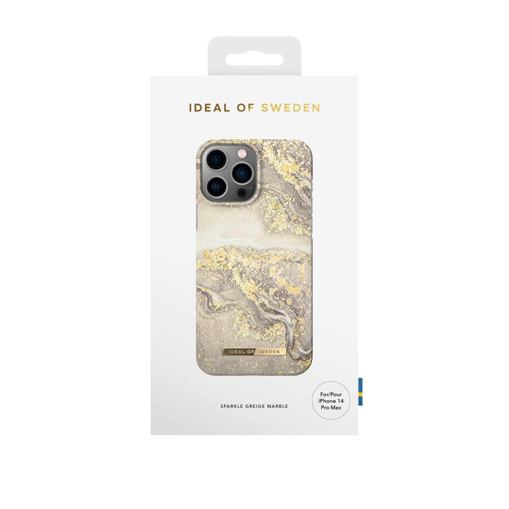 iDeal of Sweden iDeal of Sweden iPhone 14 Pro Max Kunststof Back Cover Hoesje - Greige Marble - Bescherm je Telefoon!