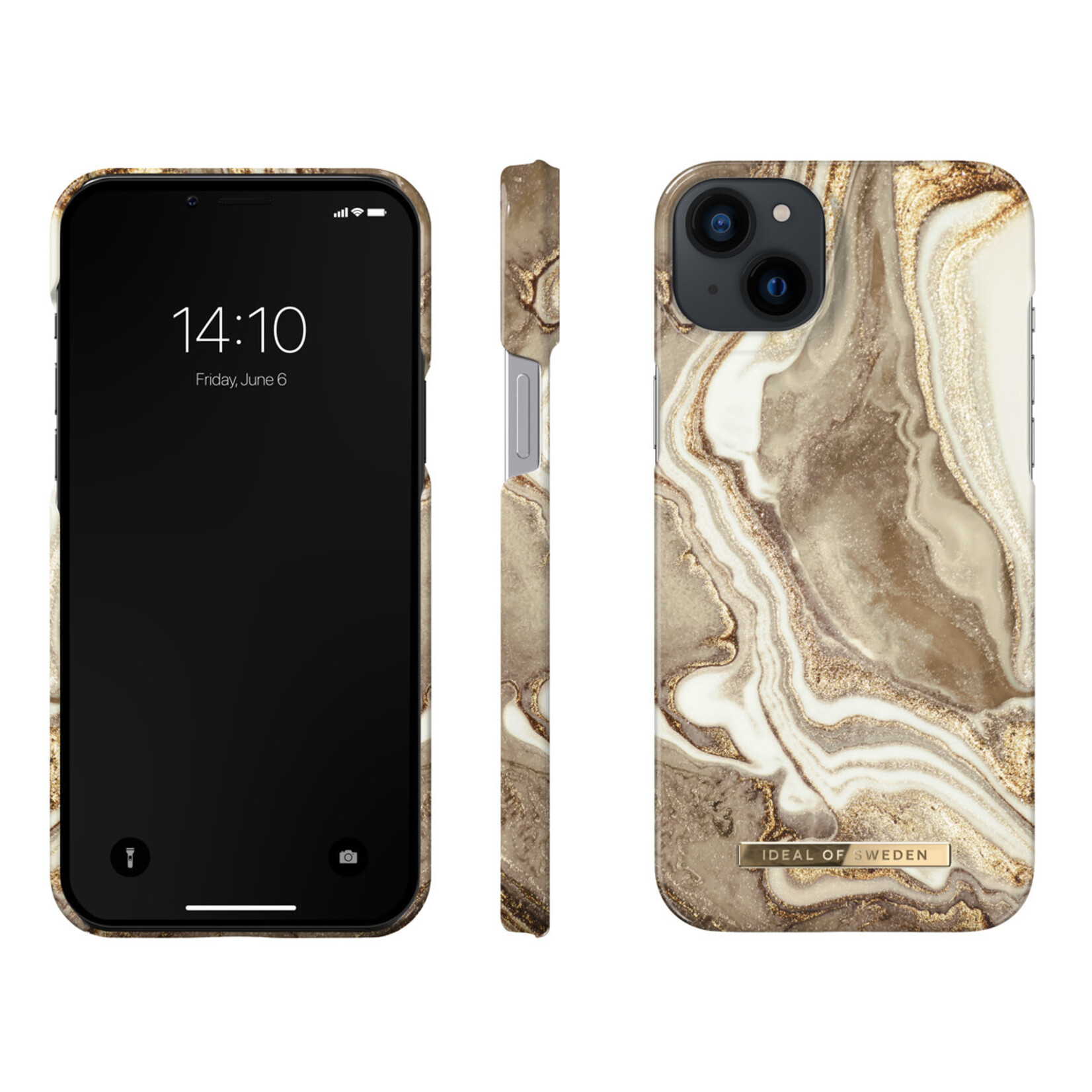 iDeal of Sweden iDeal of Sweden Sand Marble Telefoonhoesje voor Apple iPhone 14 Plus – Bescherm je Telefoon met Kunststof Back Cover