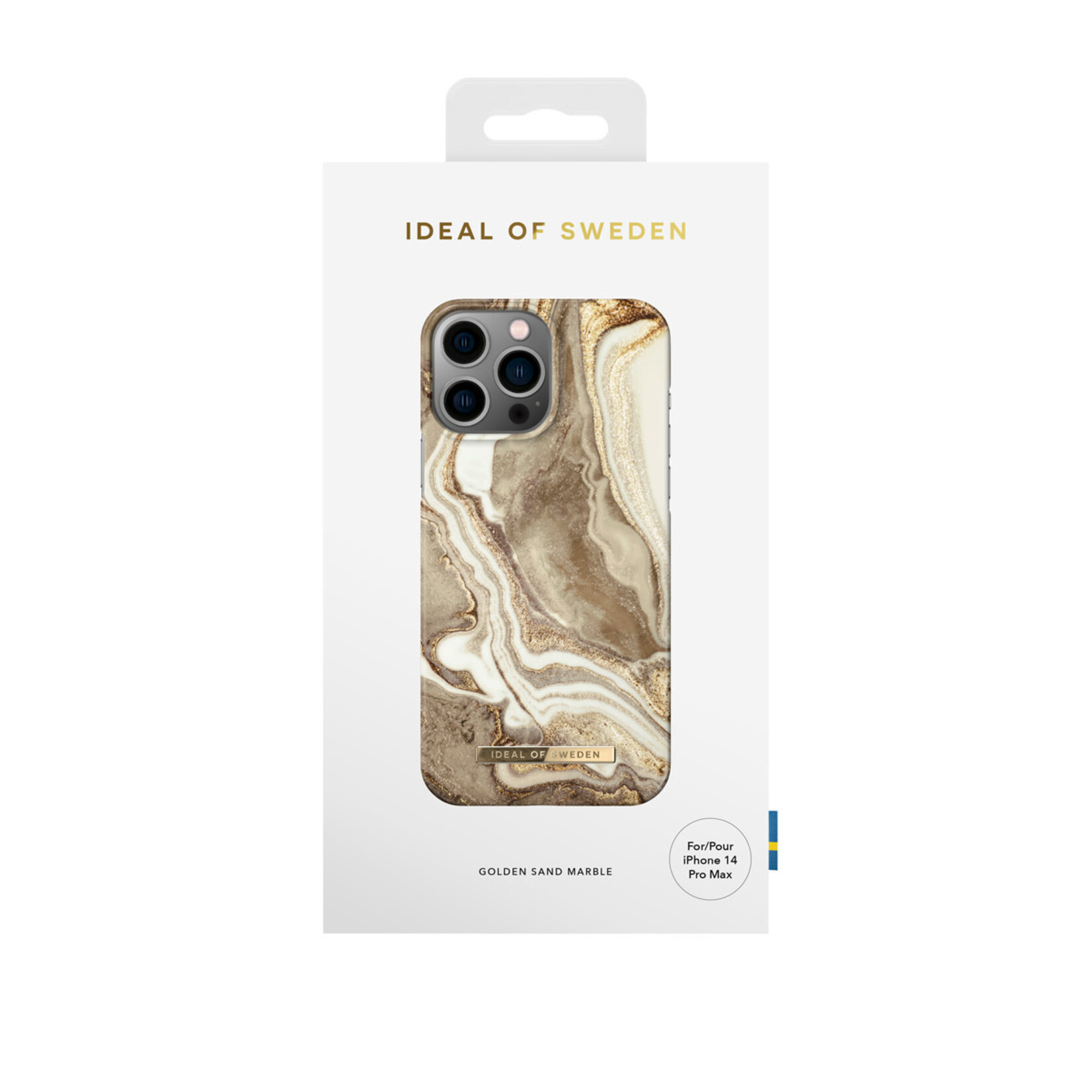 iDeal of Sweden iDeal of Sweden iPhone 14 Pro Max Golden Sand Marble Back Cover Telefoonhoesje - Beschermend Kunststof, Stijlvol & Duurzaam