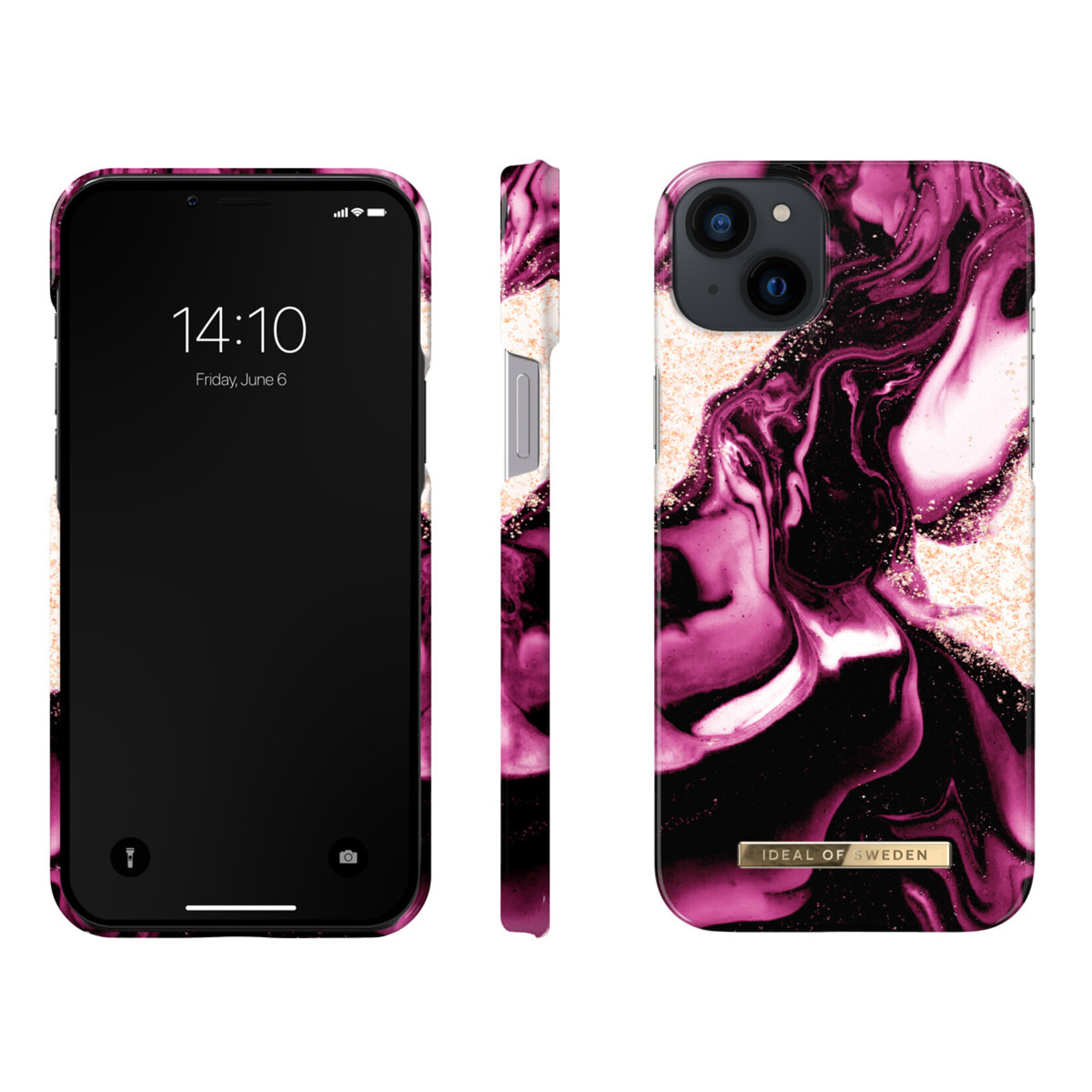 iDeal of Sweden iDeal of Sweden Ruby Marble Back Cover Telefoonhoesje voor Apple iPhone 14 Plus - Kunststof Bescherming.