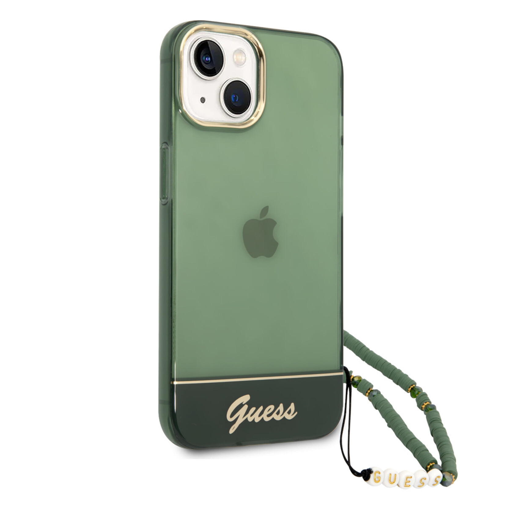 Guess GUESS Transparant Groen TPU Back Cover Telefoonhoesje voor Apple iPhone 14 Plus - Bescherm je Telefoon!
