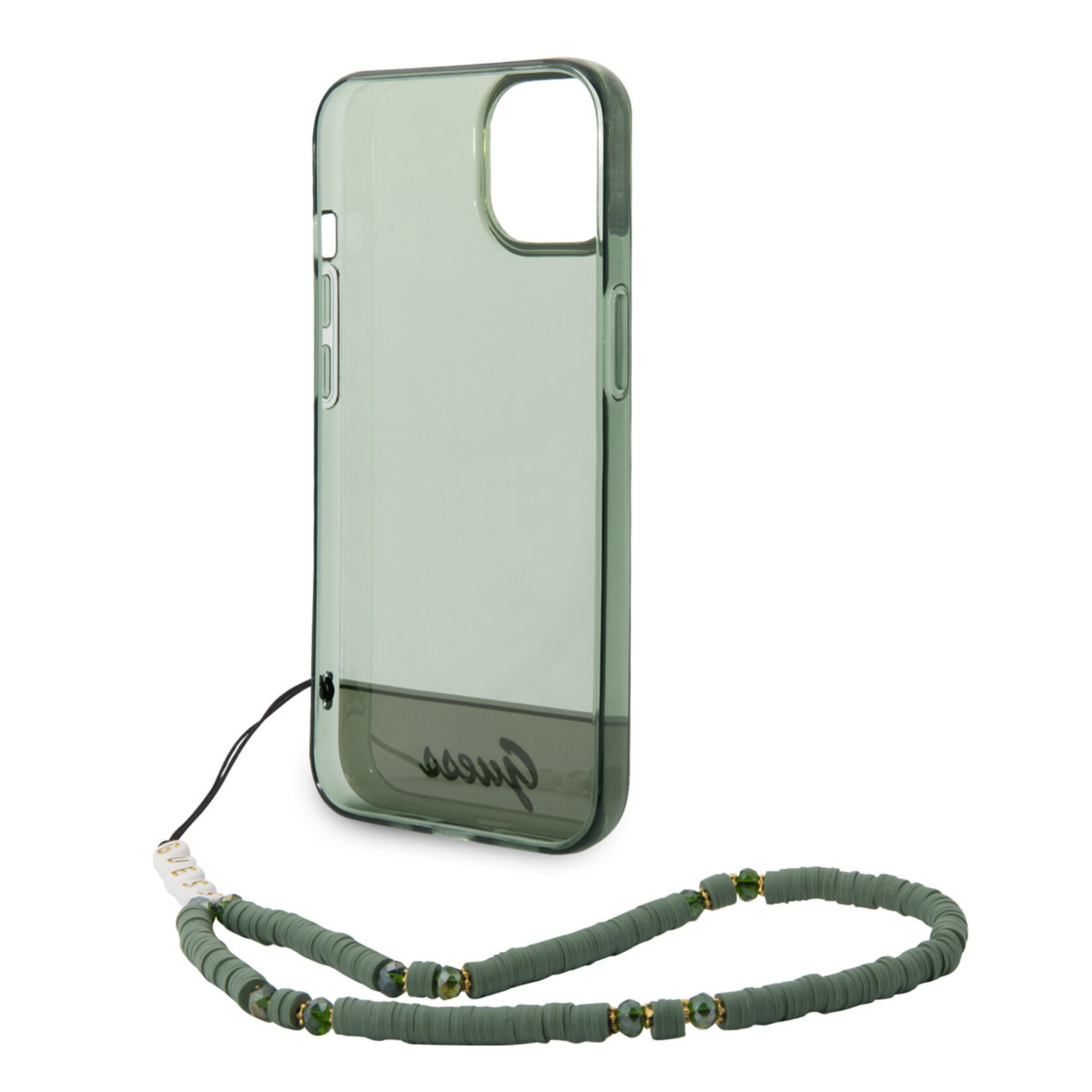 Guess GUESS Transparant Groen TPU Back Cover Telefoonhoesje voor Apple iPhone 14 Plus - Bescherm je Telefoon!