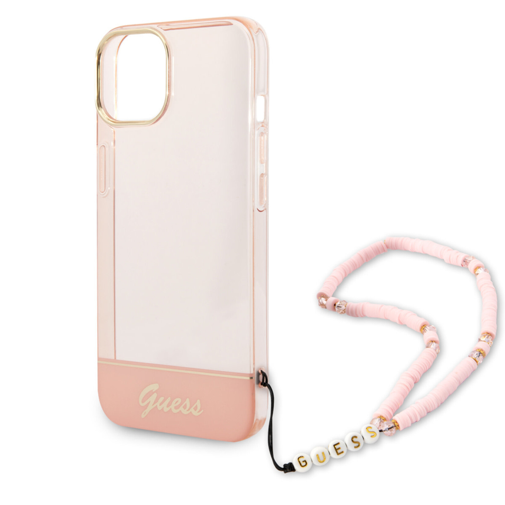 Guess GUESS Transparante Roze TPU Back Cover voor Apple iPhone 14 - Bescherming & Stijl