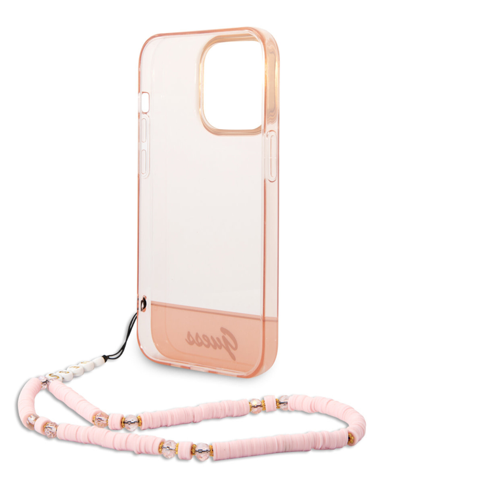 Guess Guess Transparante Roze TPU Back Cover Smartphonehoesje voor Apple iPhone 14 Pro - Bescherming & Stijl