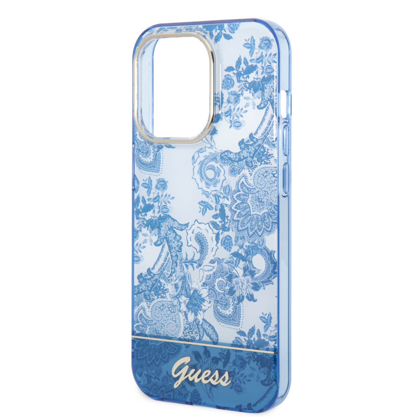 Guess Guess iPhone 14 Pro Blauwe TPU Back Cover - Beschermende Telefoonhoesje voor Apple iPhone 14 Pro