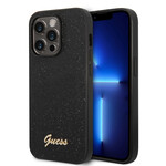 Guess Guess hoesje voor iPhone 14 Pro - Backcover - Glitter Script - Zwart