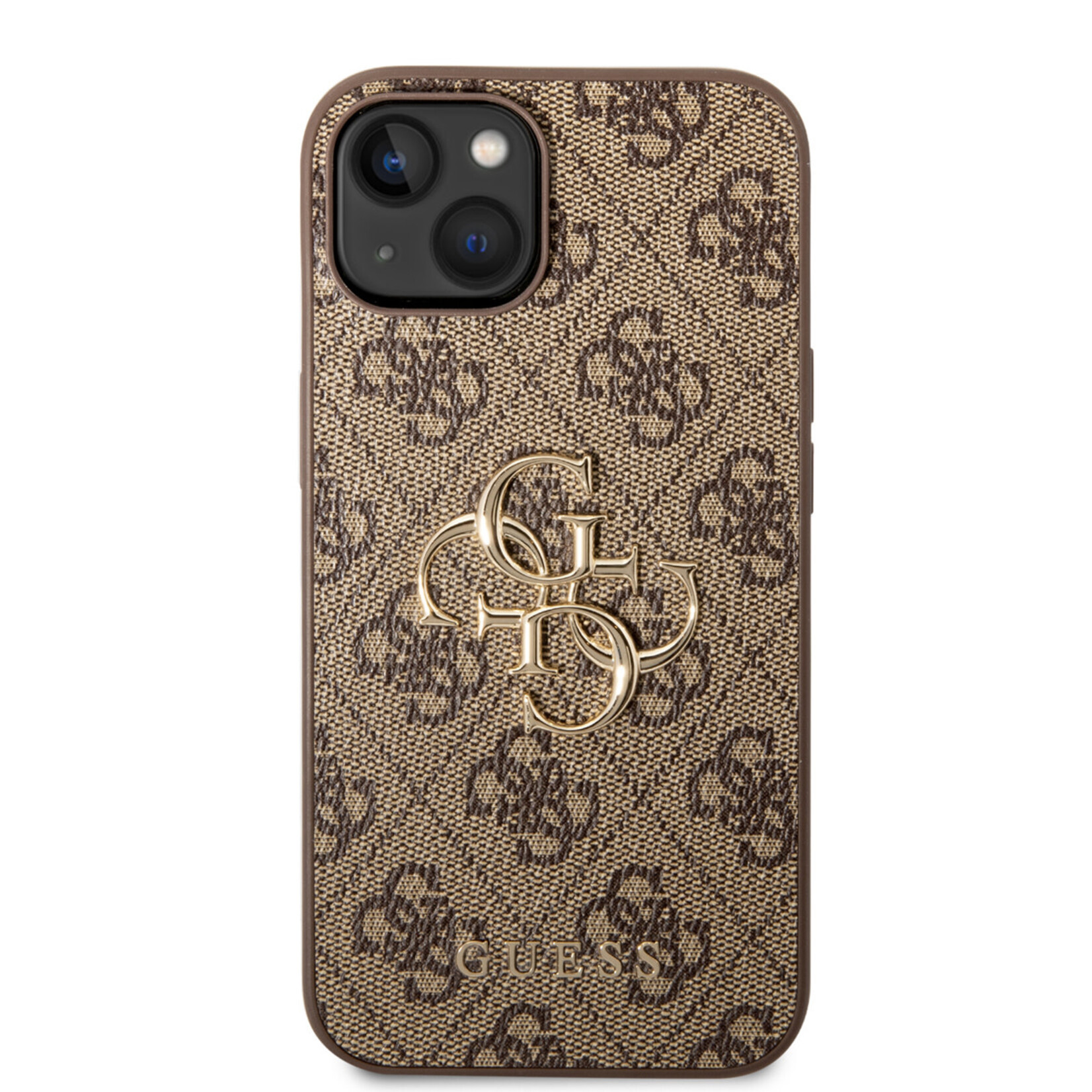 Guess Guess hoesje voor iPhone 14 - Backcover - 4G - Big Metal Logo - Bruin