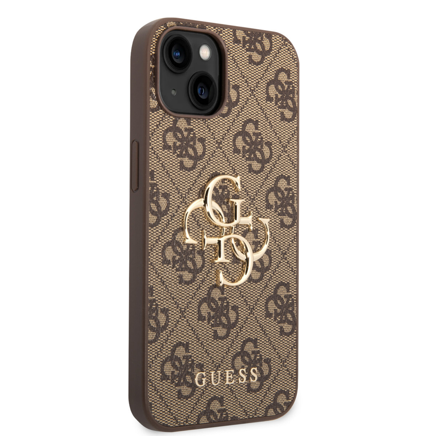 Guess Guess hoesje voor iPhone 14 - Backcover - 4G - Big Metal Logo - Bruin