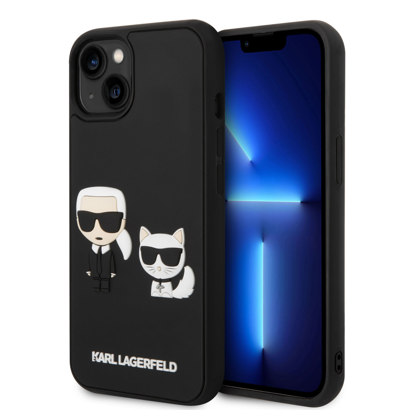 Karl Lagerfeld Karl Lagerfeld Smartphonehoesje voor Apple iPhone 14 - TPU, Kleur: Zwart, Back Cover, Bescherming van Telefoon