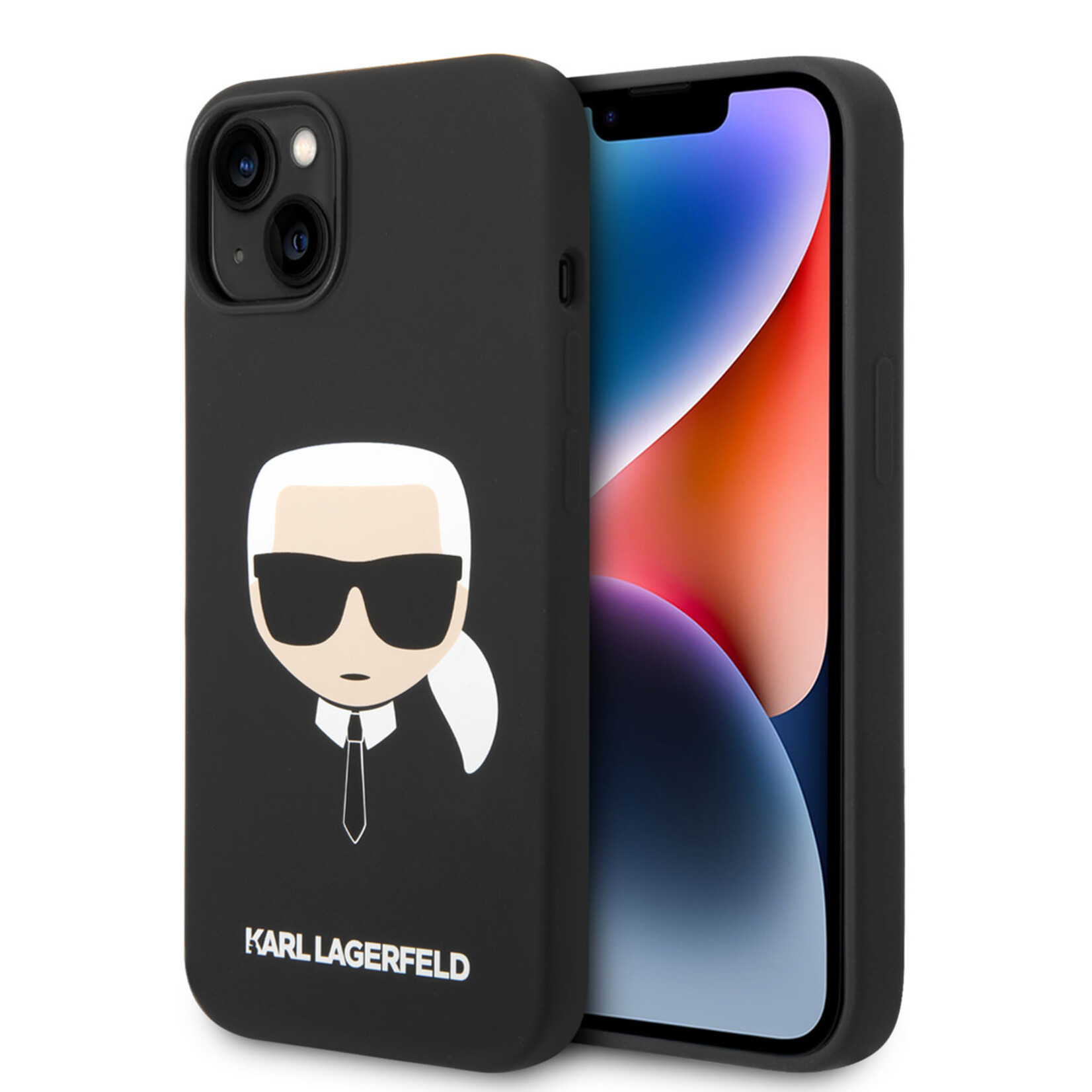 Karl Lagerfeld Karl Lagerfeld Silicone Back Cover Telefoonhoesje voor iPhone 14 - Bescherm je Telefoon & Stijlvol Zwart Design