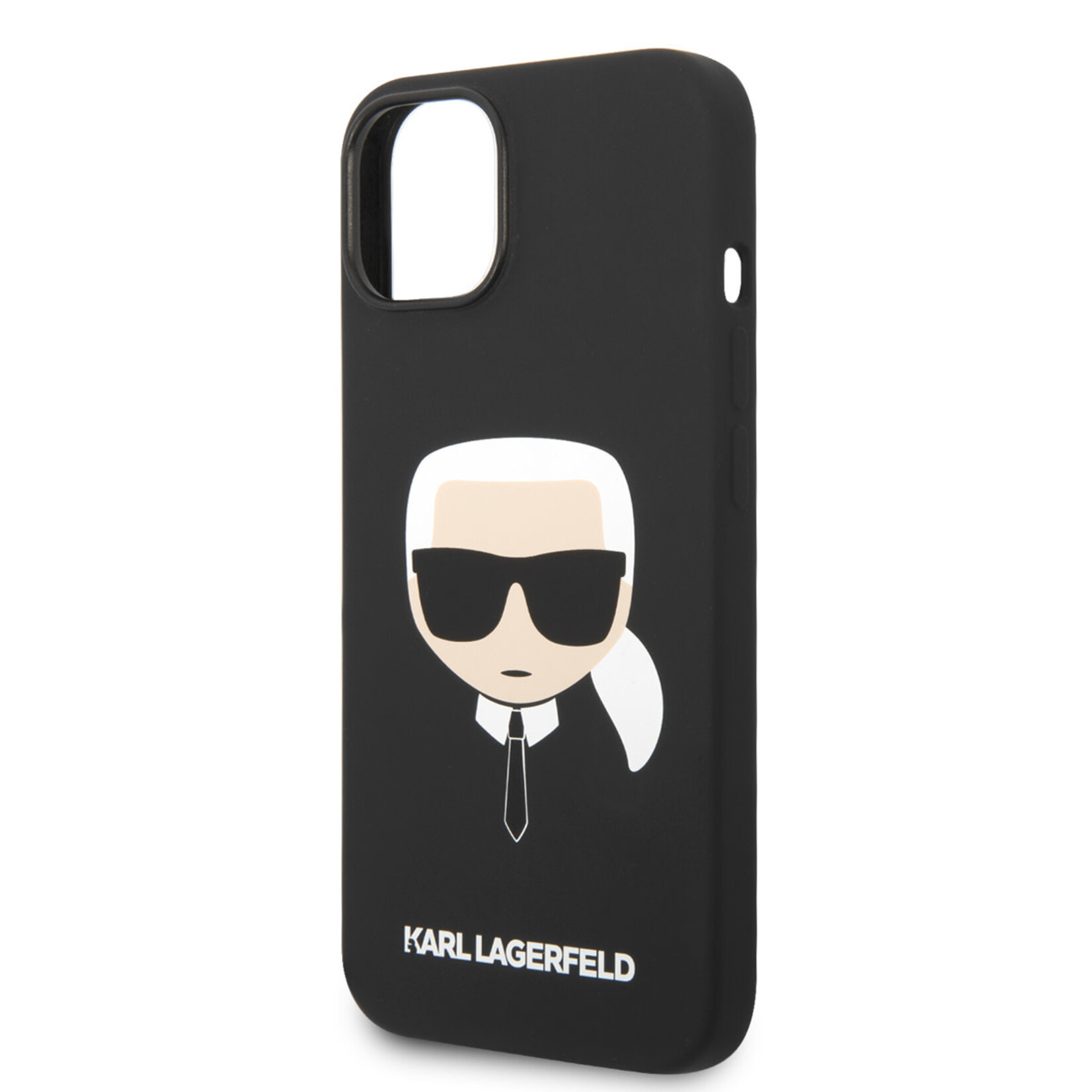 Karl Lagerfeld Karl Lagerfeld Silicone Telefoonhoesje voor Apple iPhone 14 Plus - Beschermd, Zwart, Back Cover.
