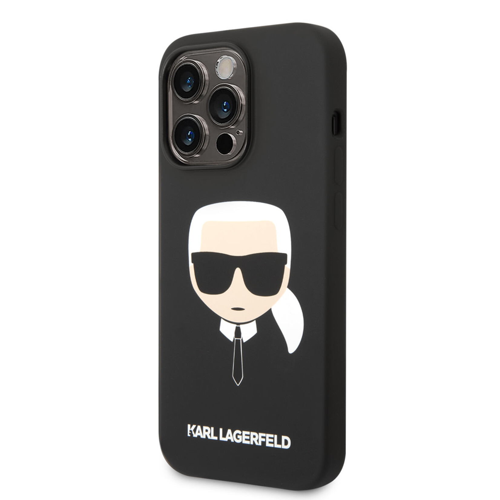 Karl Lagerfeld Karl Lagerfeld hoesje voor iPhone 14 Pro - Backcover - Karl's Head - Zwart