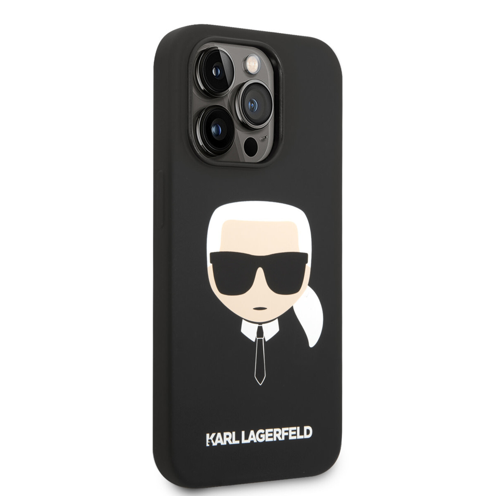 Karl Lagerfeld Karl Lagerfeld hoesje voor iPhone 14 Pro - Backcover - Karl's Head - Zwart