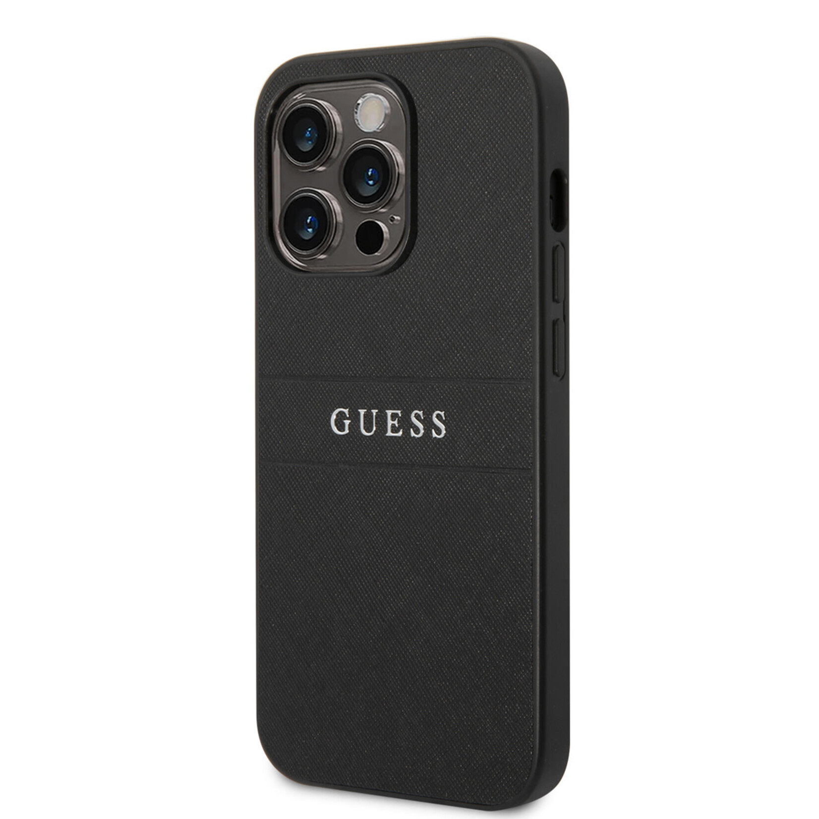 Guess Guess Telefoonhoesje voor Apple iPhone 14 Pro - Zwart, PU-Saffiano, Bescherm uw Telefoon!