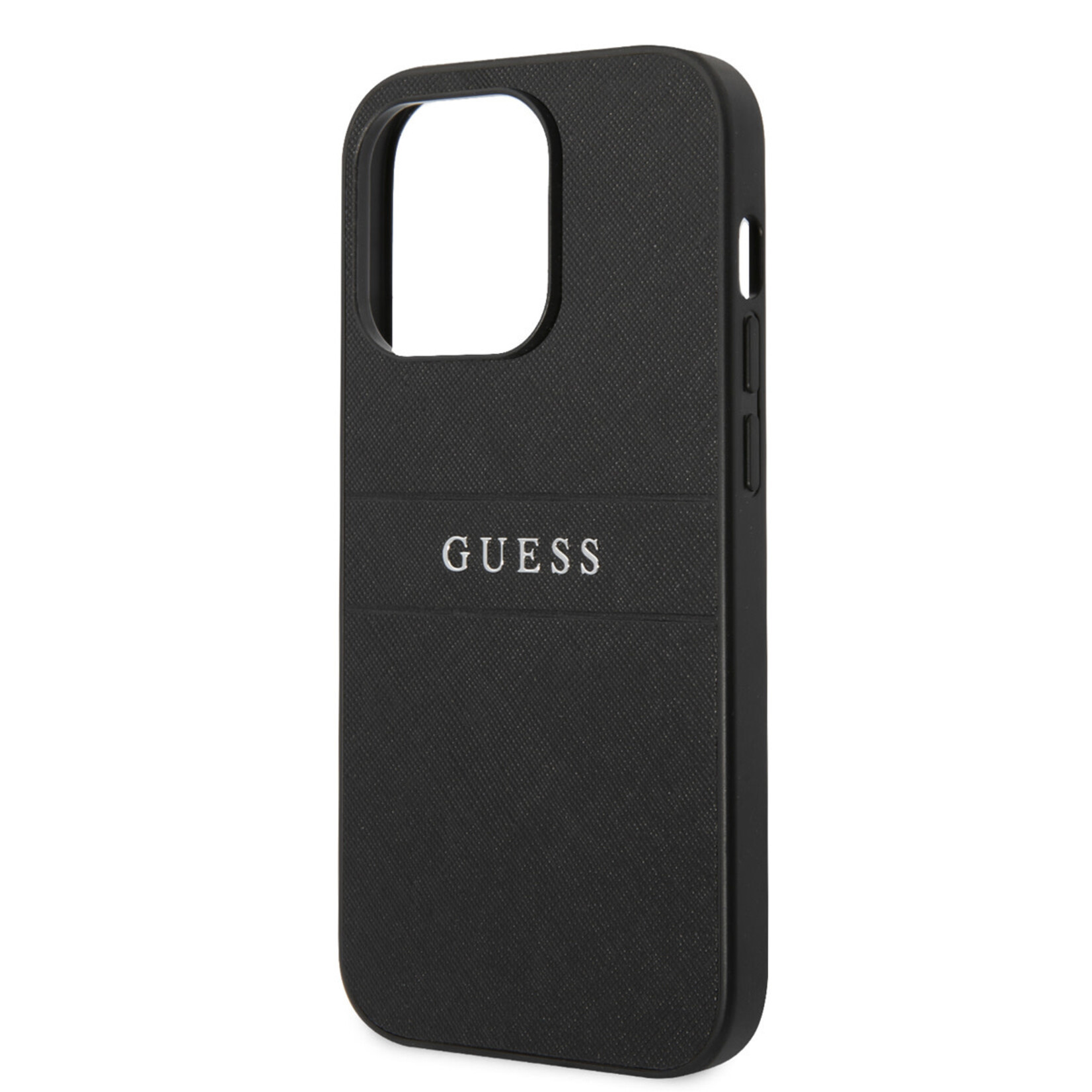 Guess Guess Telefoonhoesje voor Apple iPhone 14 Pro Max - PU Saffiano - Zwart - Bescherm je Telefoon!