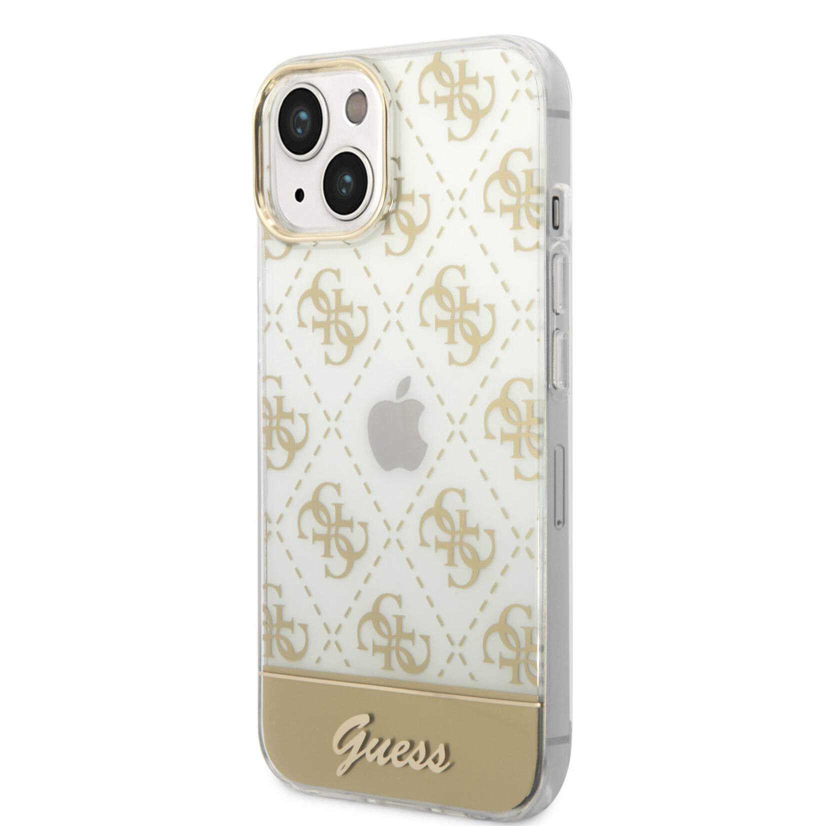 Guess Guess Apple iPhone 14 Gouden TPU Back Cover Telefoonhoesje - Bescherming & Stijl