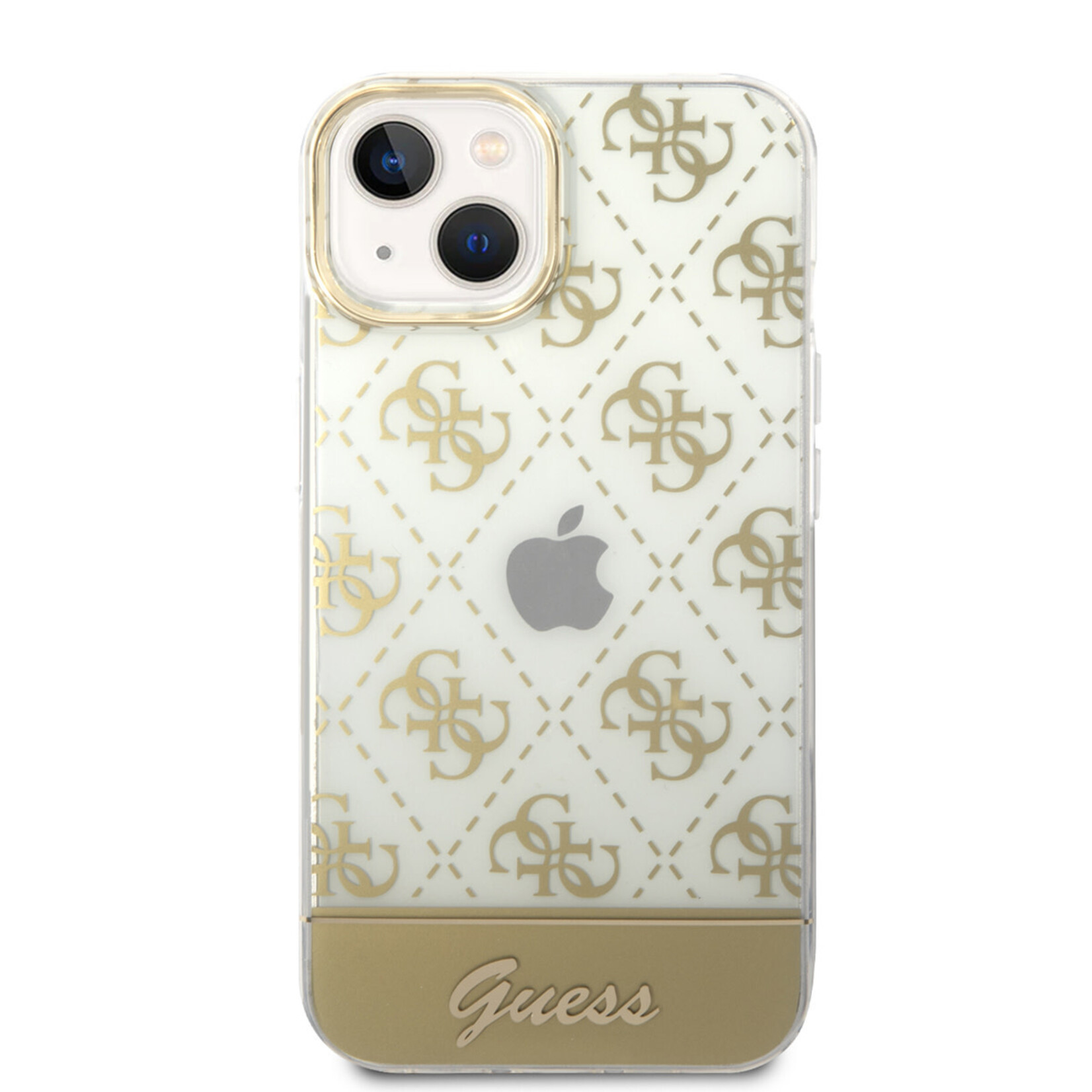 Guess Guess Apple iPhone 14 Gouden TPU Back Cover Telefoonhoesje - Bescherming & Stijl