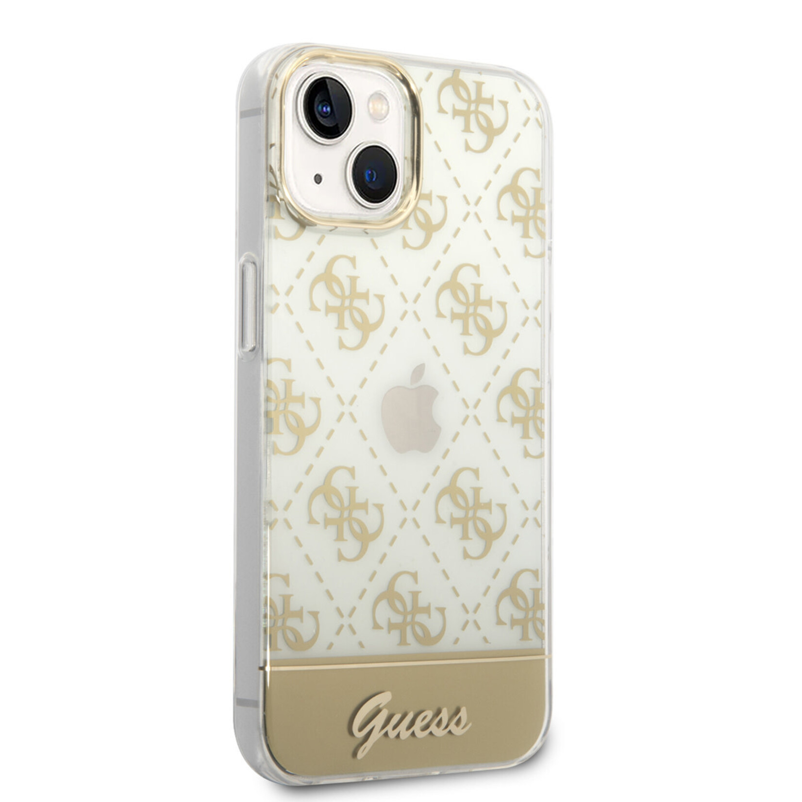 Guess Guess Apple iPhone 14 Gouden TPU Back Cover Telefoonhoesje - Bescherming & Stijl