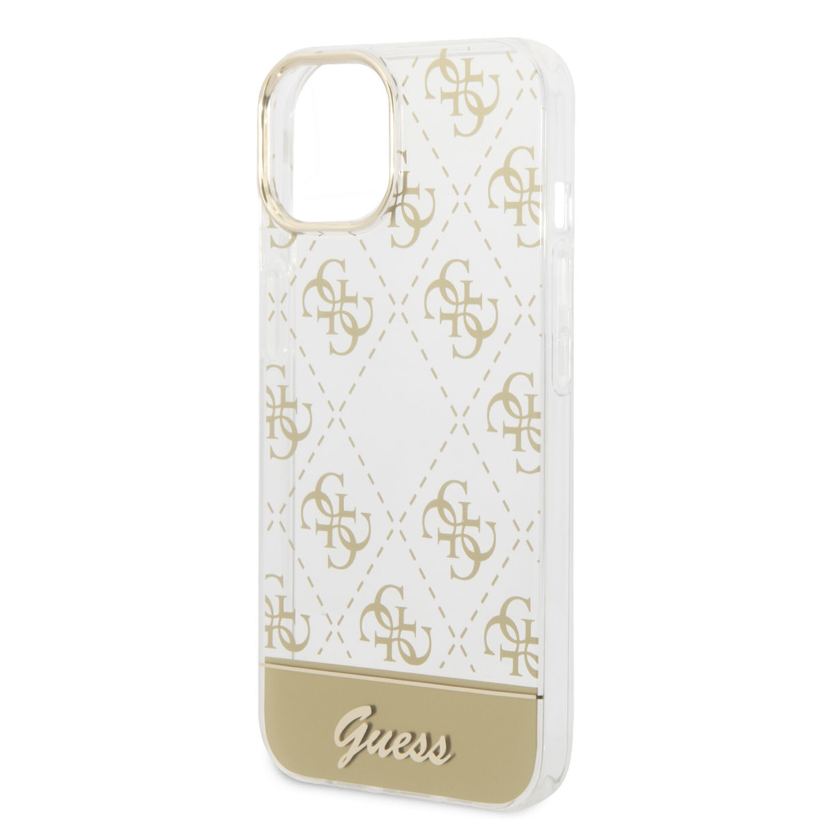 Guess Guess Apple iPhone 14 Gouden TPU Back Cover Telefoonhoesje - Bescherming & Stijl