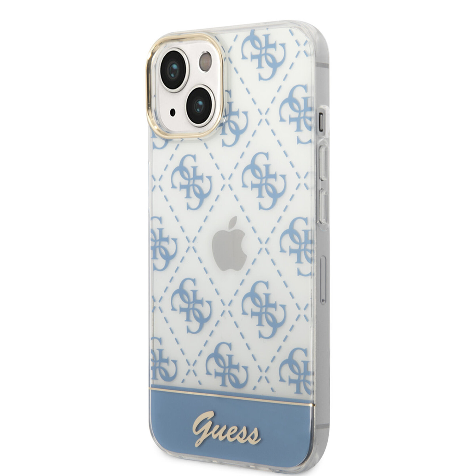 Guess Guess hoesje voor iPhone 14 Plus - Backcover - 4G Pattern Script - Blauw