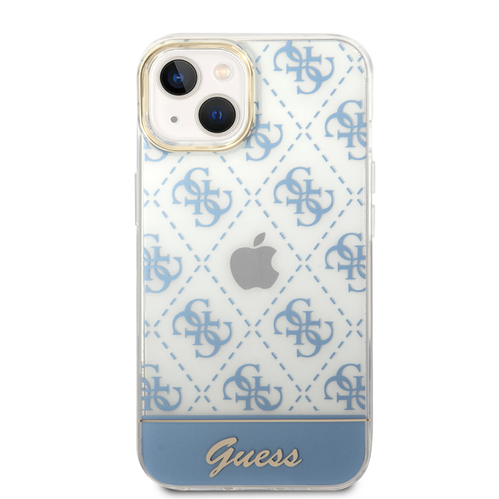 Guess Guess hoesje voor iPhone 14 Plus - Backcover - 4G Pattern Script - Blauw