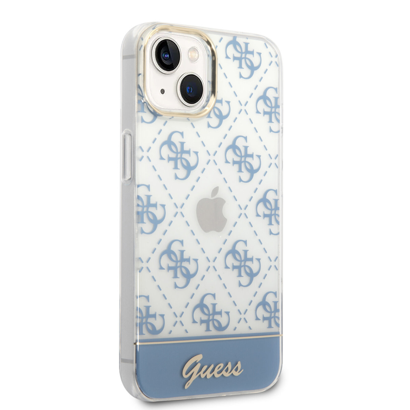 Guess Guess hoesje voor iPhone 14 Plus - Backcover - 4G Pattern Script - Blauw